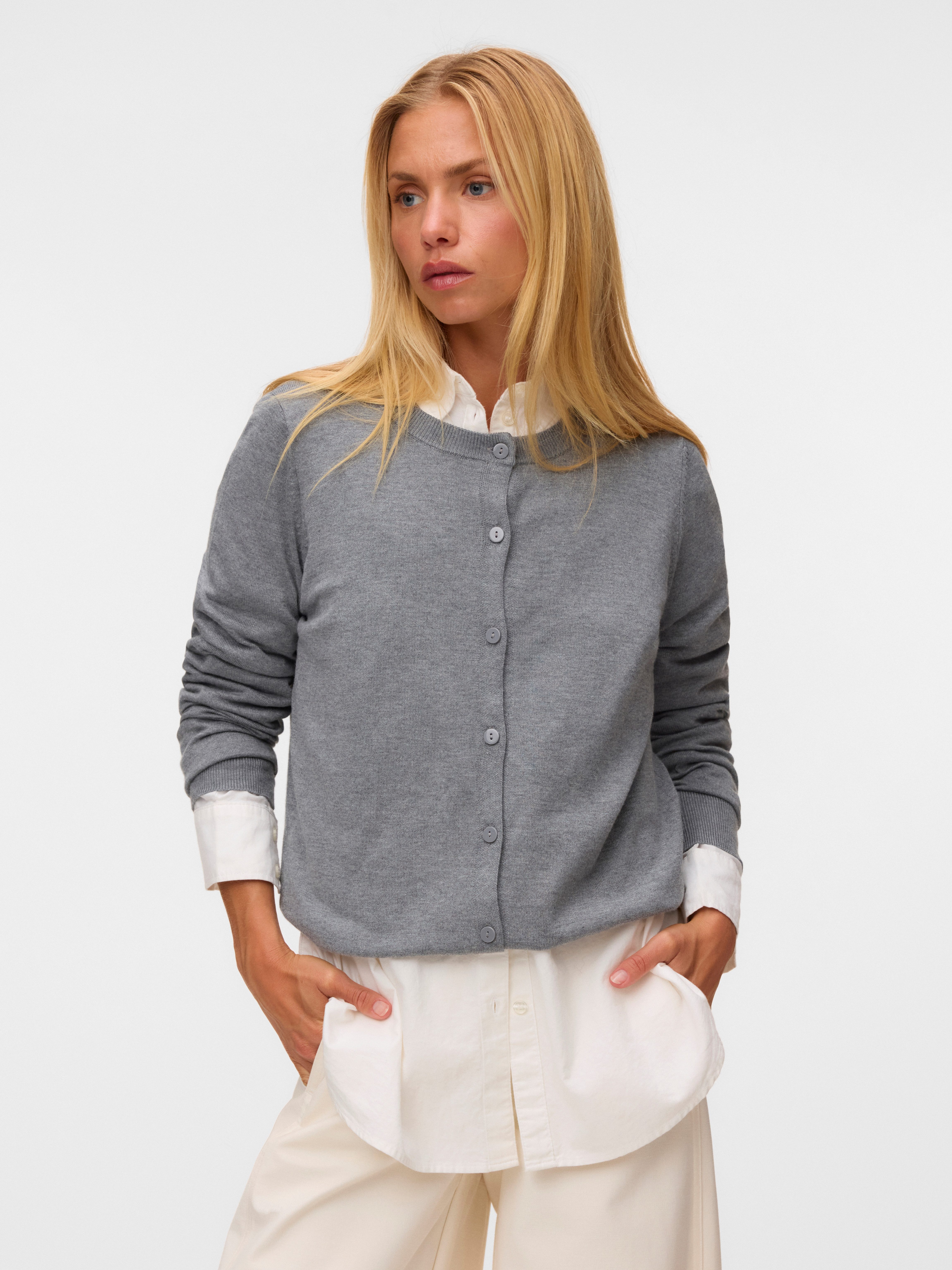 Vero Moda Strickjacke VMSILJE LS O-NECK CARDIGAN NOOS Viskosemischung, regular fit