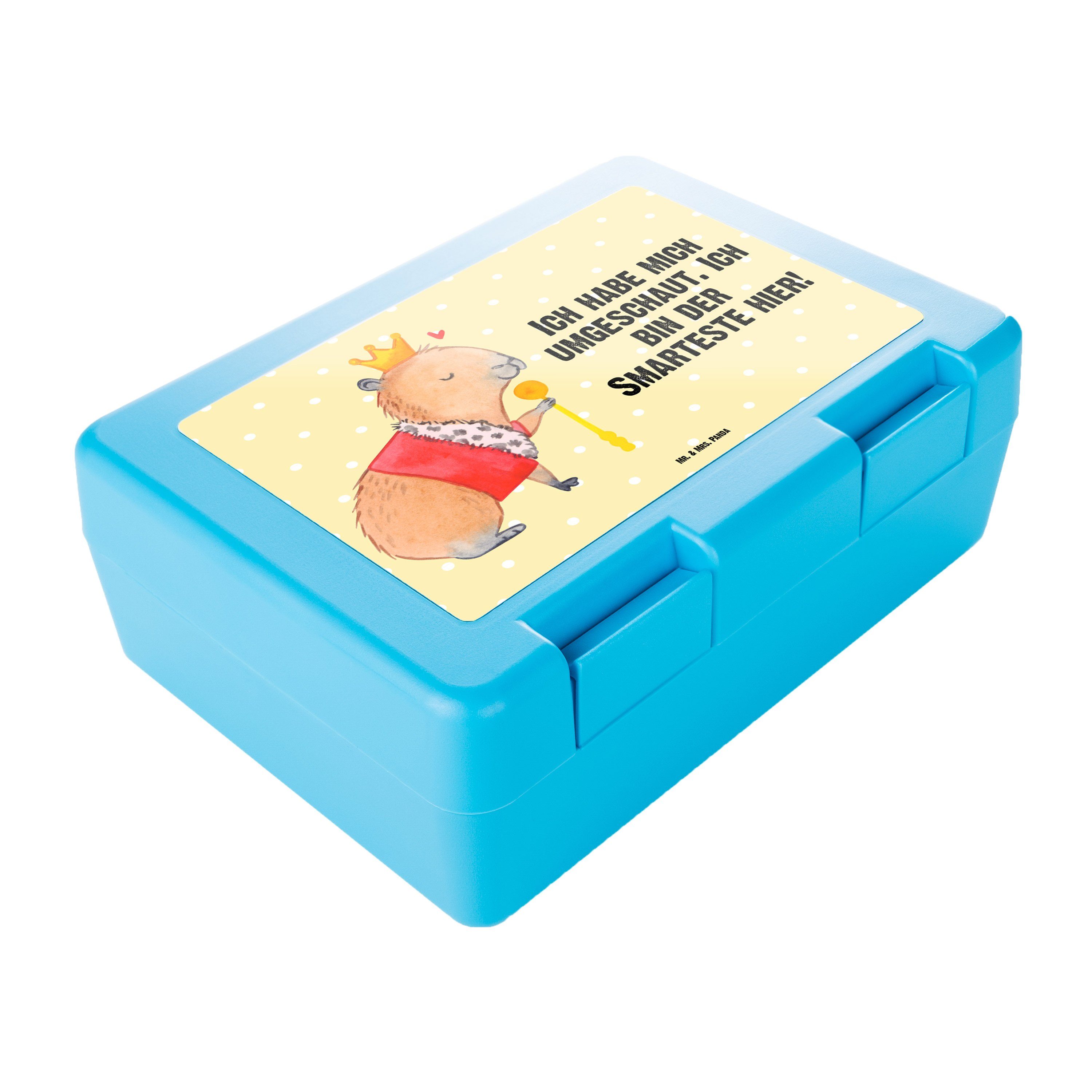 Mr. & Mrs. (1-tlg) Butterdose Geschenk, Snackbox, - Premium Butter, König Kunststoff, Panda Capybara box, Pastell Lunch - Gelb