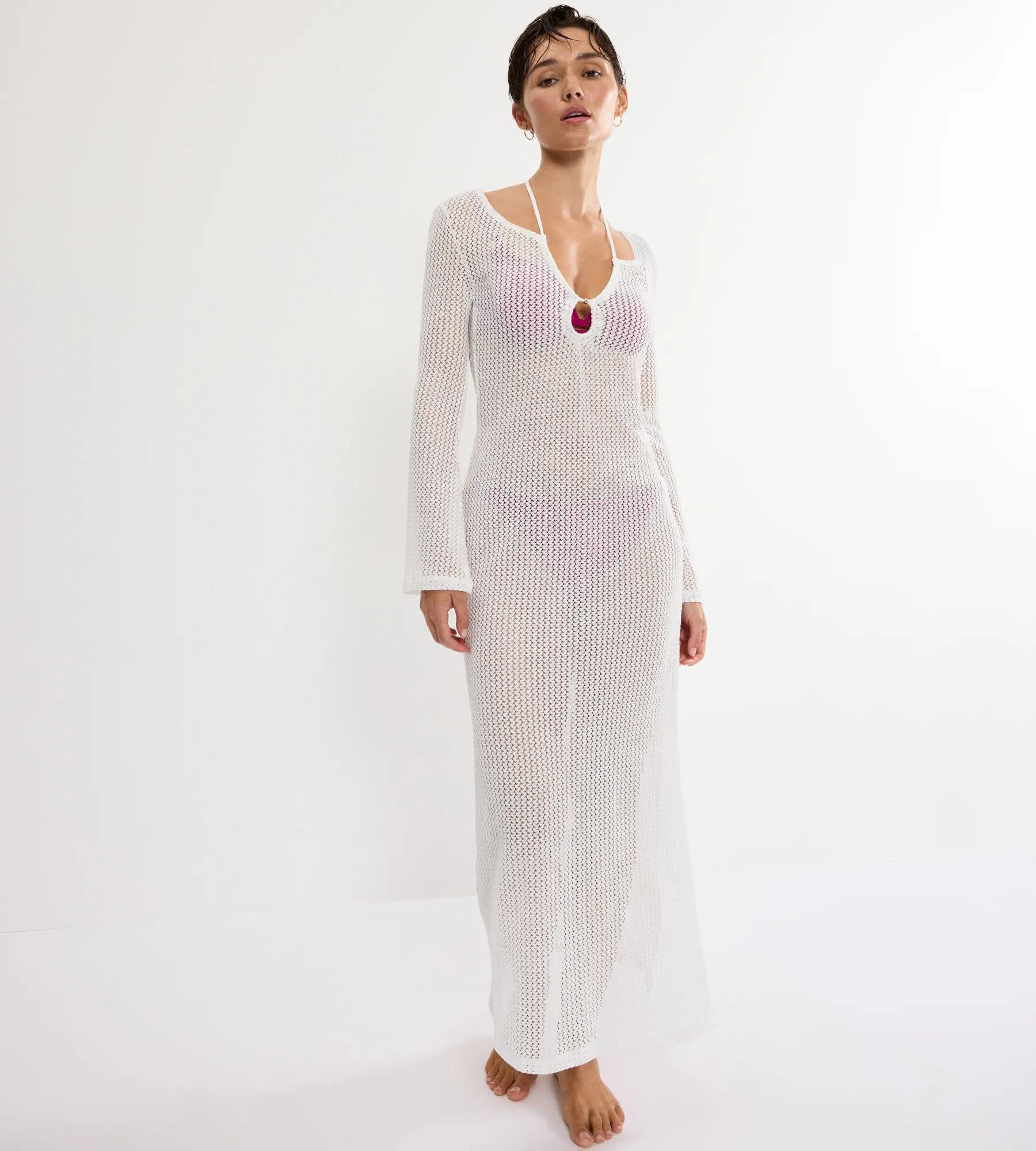 Triumph Strandkleid Beach MyWear Crochet Long Dress LSL weiches Häkeldesign