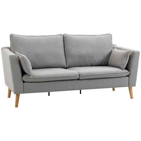 HOMCOM 2-Sitzer Sofa Polstersofa Doppelsofa Zweisitzer mit Leinenoptik