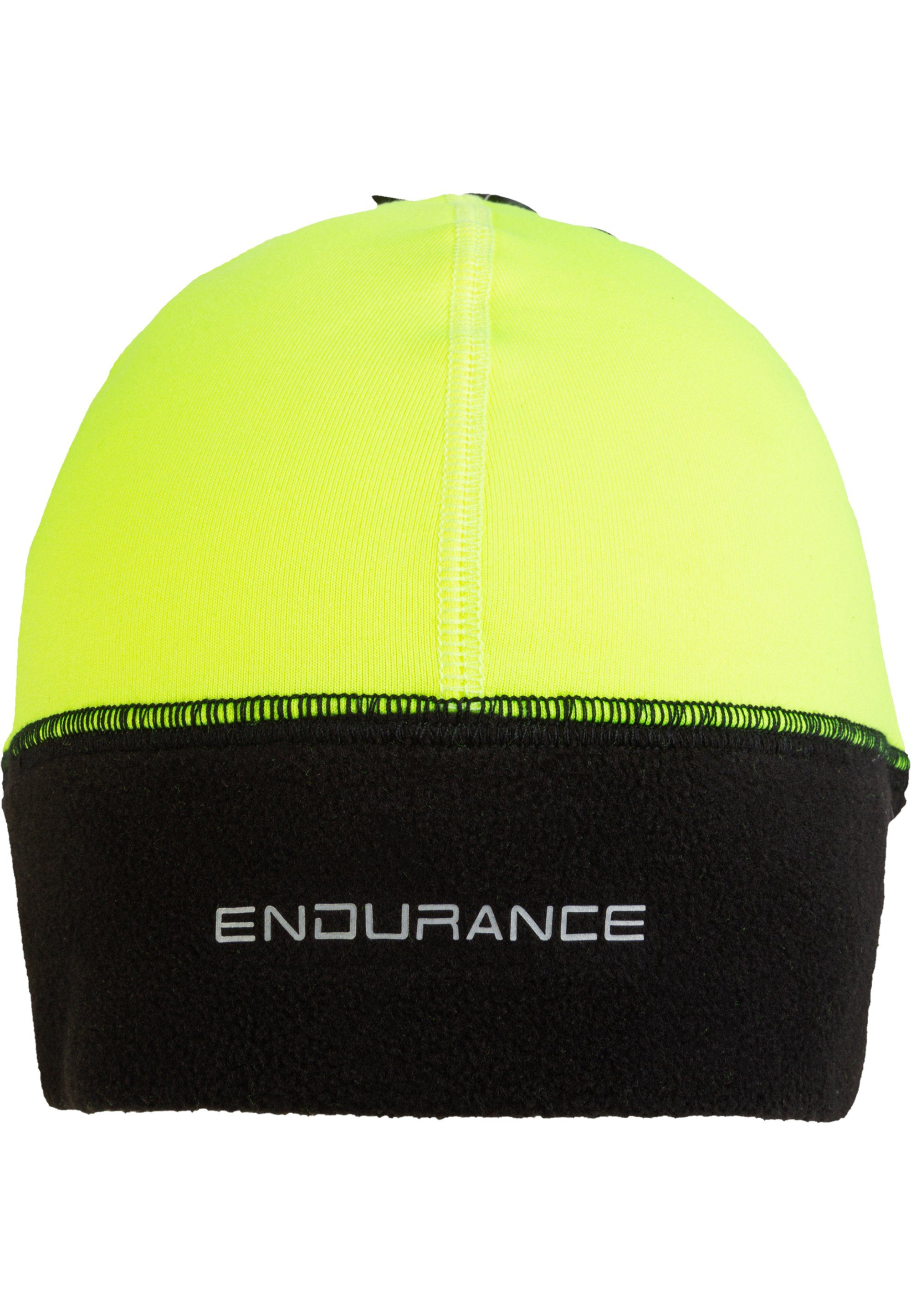 atmungsaktivem Beanie neongelb ENDURANCE Mariom Funktionsmaterial aus