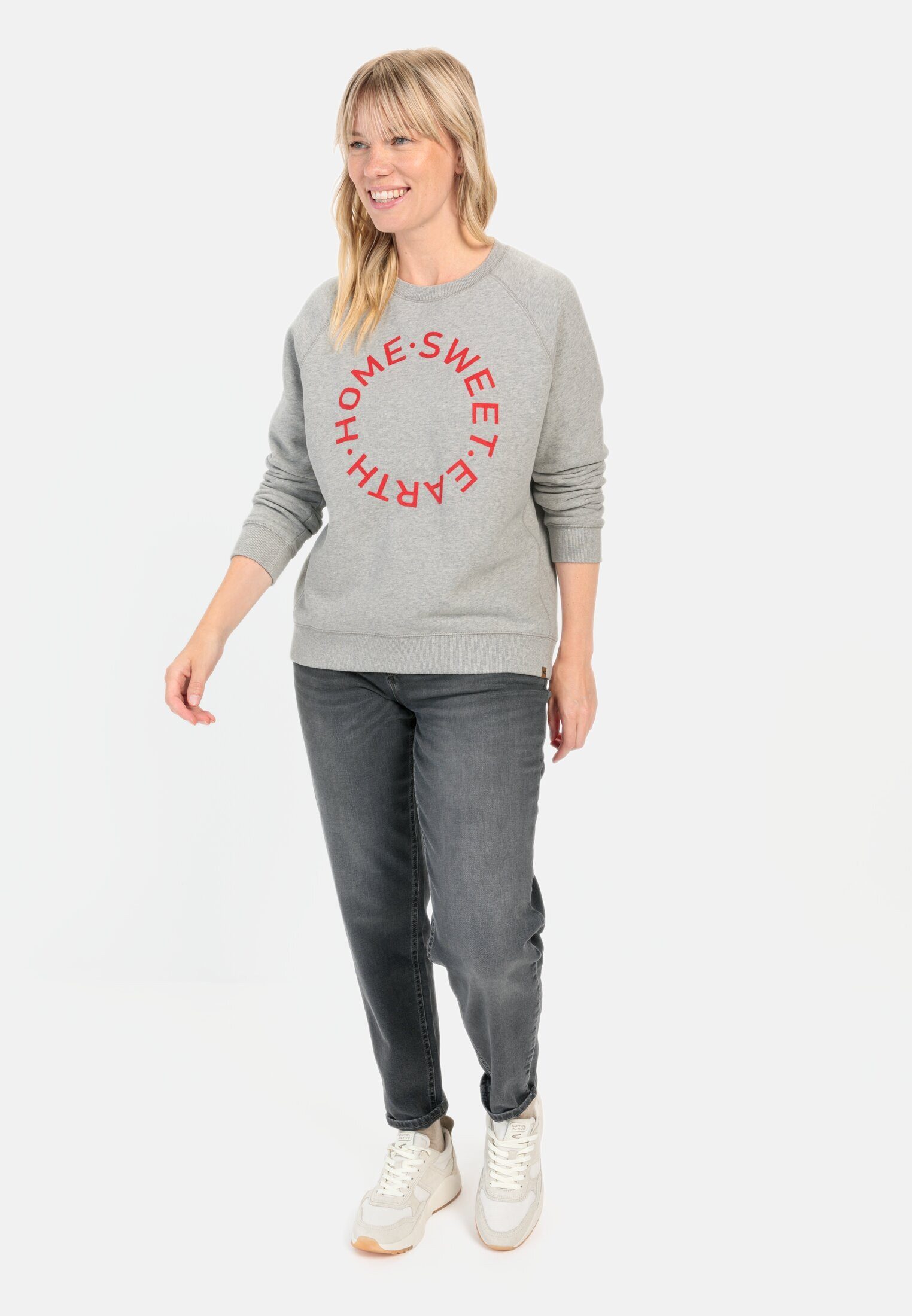 camel active Sweatshirt mit Print Langarm Rundhals