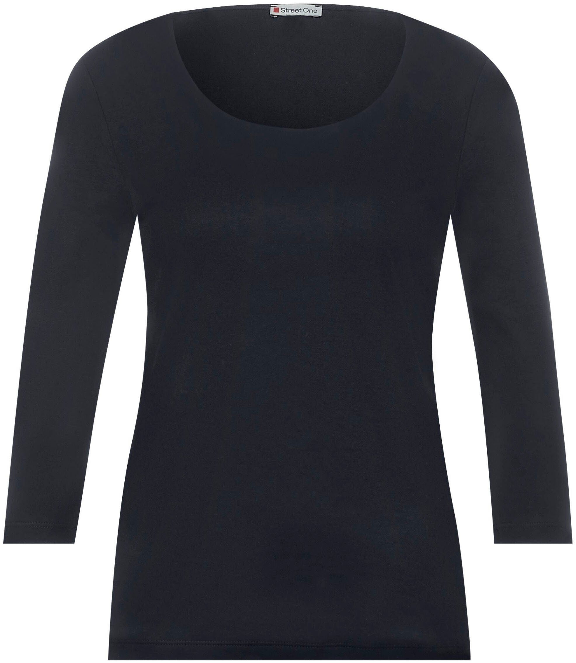 STREET ONE 3/4-Arm-Shirt Style Pania mit extra Futter an der Vorderseite