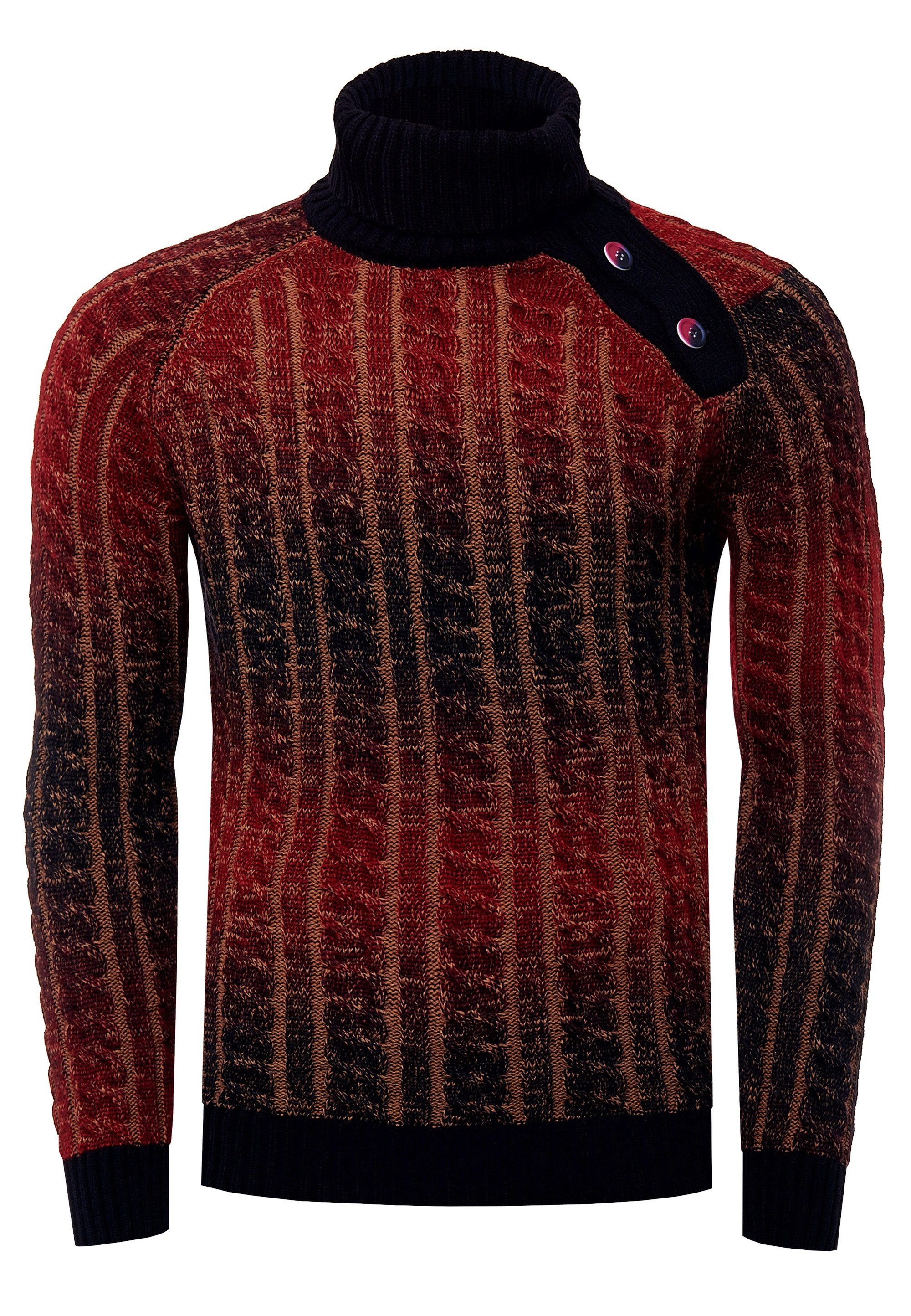 Rusty Neal Strickpullover mit kuscheligem Stehkragen