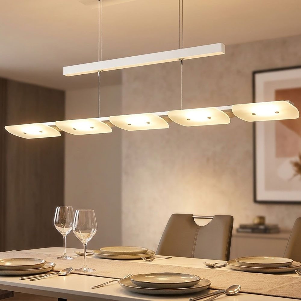 EGLO LED-Hängeleuchte, LED-Leuchtmittel fest verbaut, Warmweiß, LED Hängeleuchte Küchenlampe Pendelleuchte Höhenverstellbar Hängelampe
