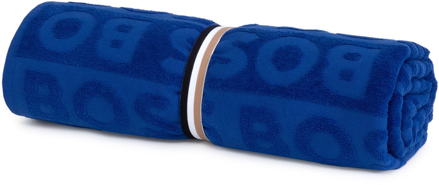 BOSS Home Strandtuch FONT, Frottiervelours (1-St), mit BOSS Schriftzug, 100% Baumwolle