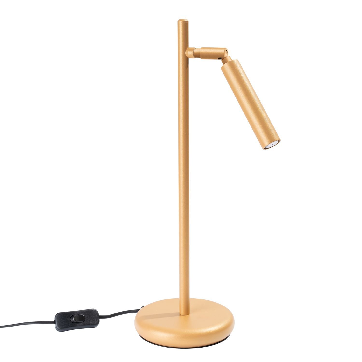 Licht-Erlebnisse Schreibtischlampe PETERA, ohne Leuchtmittel, Metall G9 43 cm hoch verstellbar in Gold Schwarz Modern