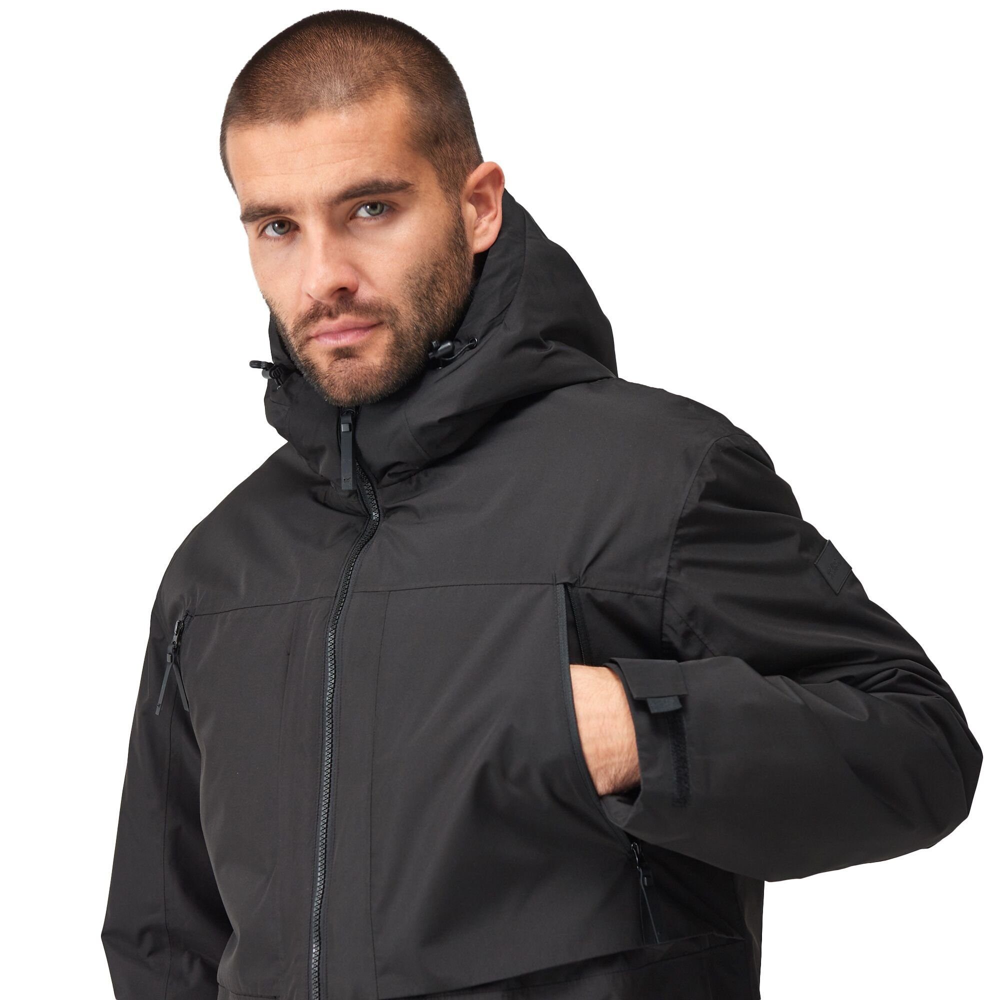 Regatta für Outdoorjacke Larrick Herren, 5.000mm Wassersäule Black mit