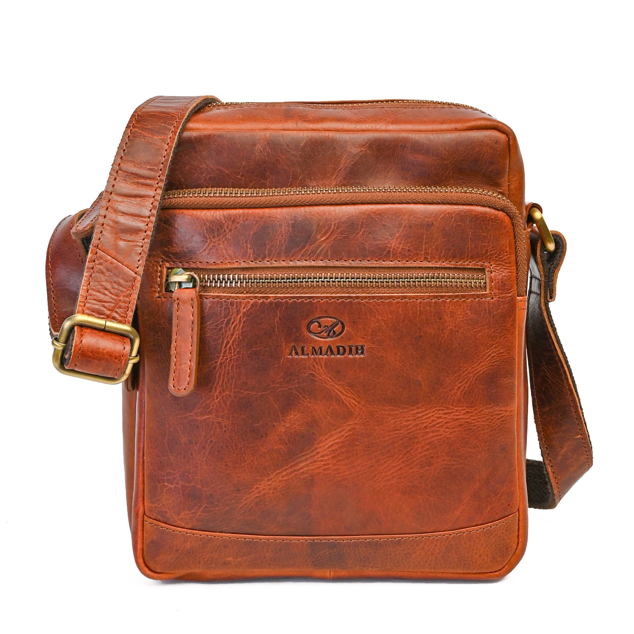 Umhängetasche Leder Herren EMIL 9.7 Zoll iPad Ledertasche für Reisen & Alltag
