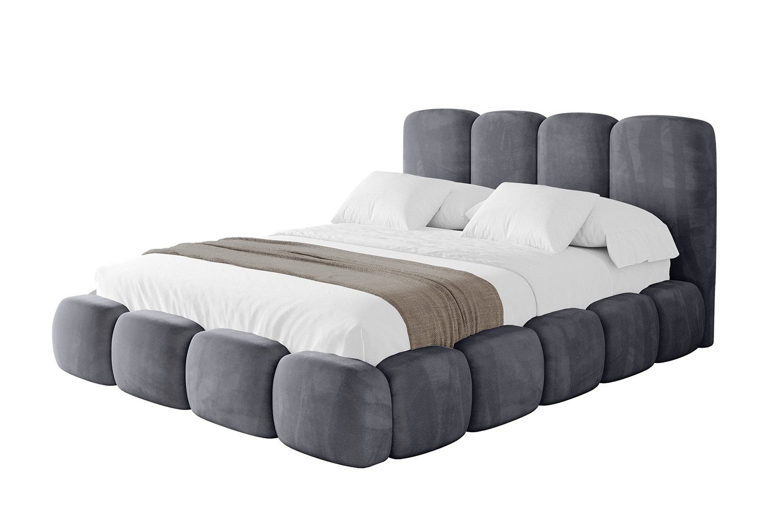 ALTDECOR Polsterbett KALA (Polsterbett mit Bettkasten und Lattenrost, Boxbett ohne Matratze), Doppelbett mit Stauraum, Bett mit Kopfteil