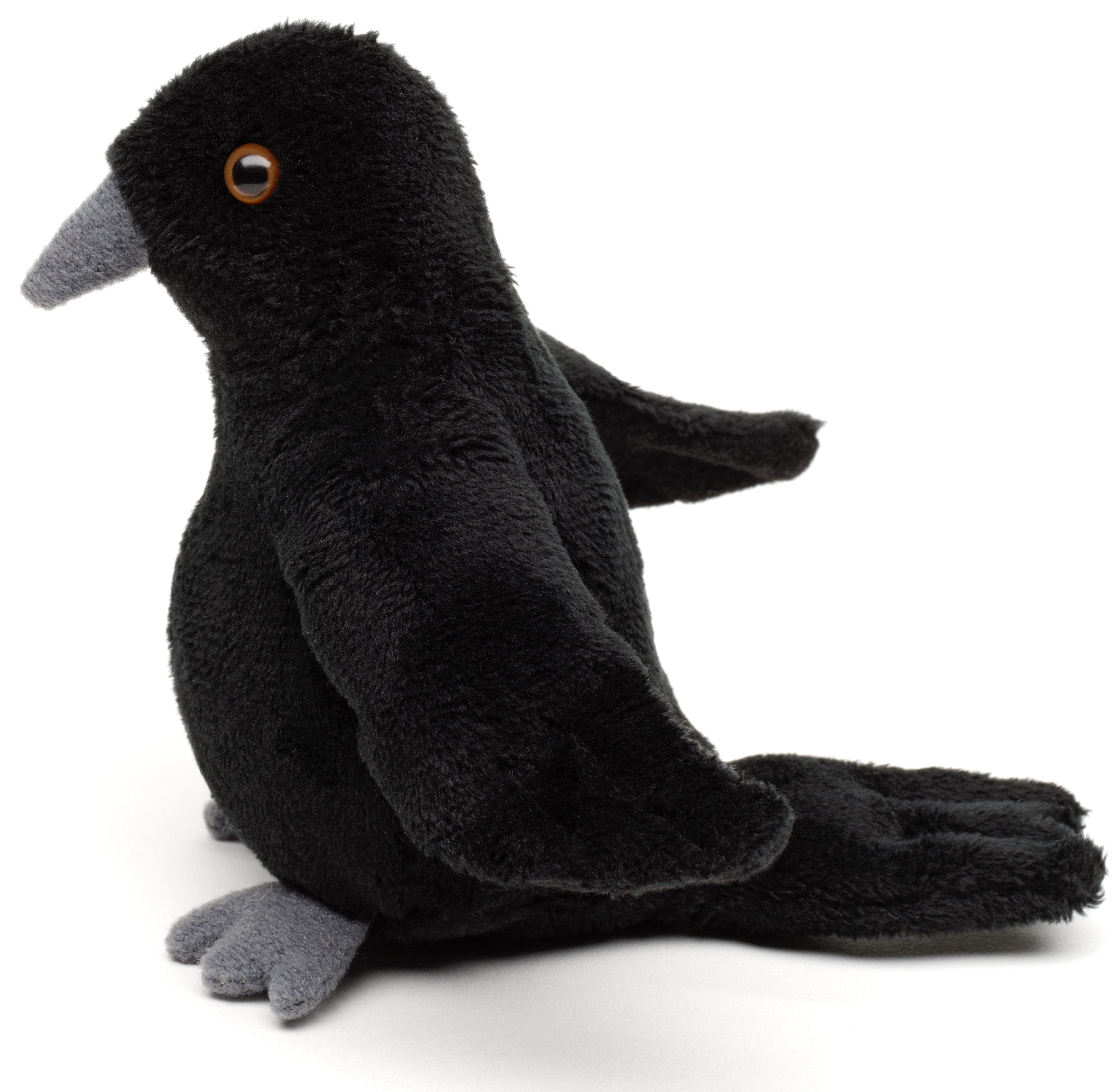 Uni-Toys Kuscheltier Rabe Plushie - 12 cm (Höhe) - Plüsch-Vogel - Plüschtier, zu 100 % recyceltes Füllmaterial