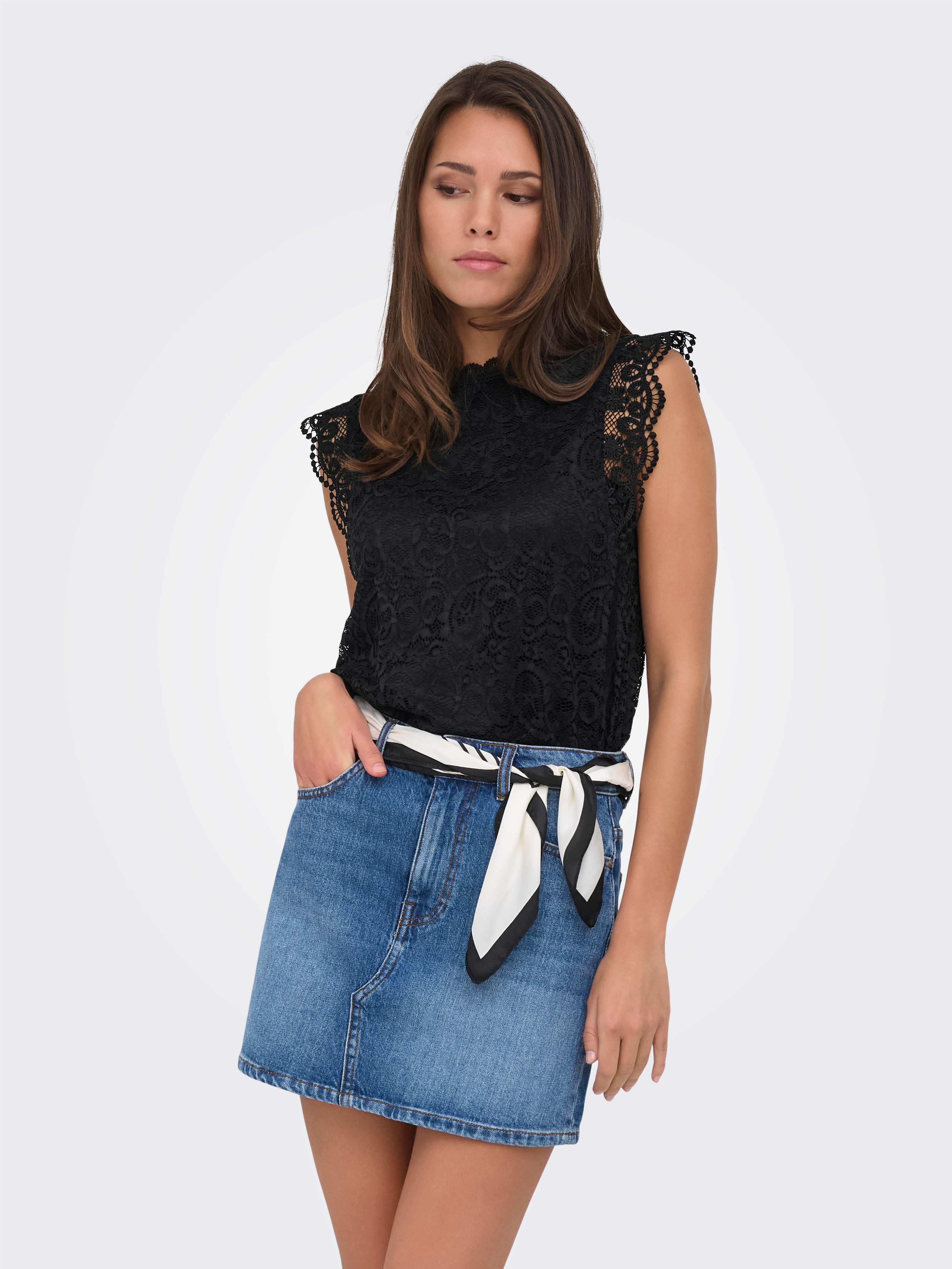 JDY Spitzenshirt JDYLOTAS S/L LACE TOP JRS