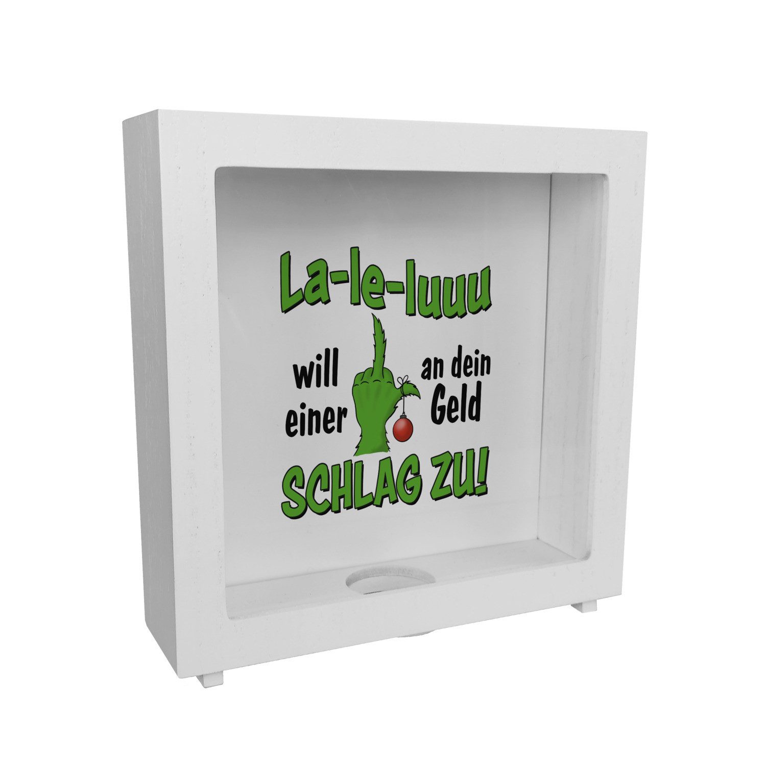 Spardose La le luuu Rahmen Spardose aus Holz mit Spruch Will einer an dein zu