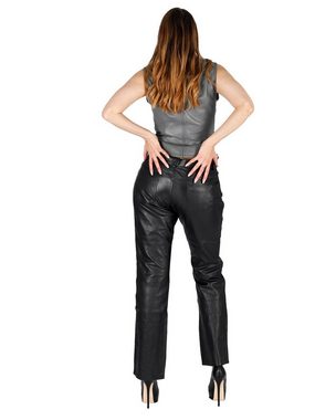 Fetish-Design Lederhose Lederhose 5-Pocket Schwarz Damenlederhose Echtes Leder