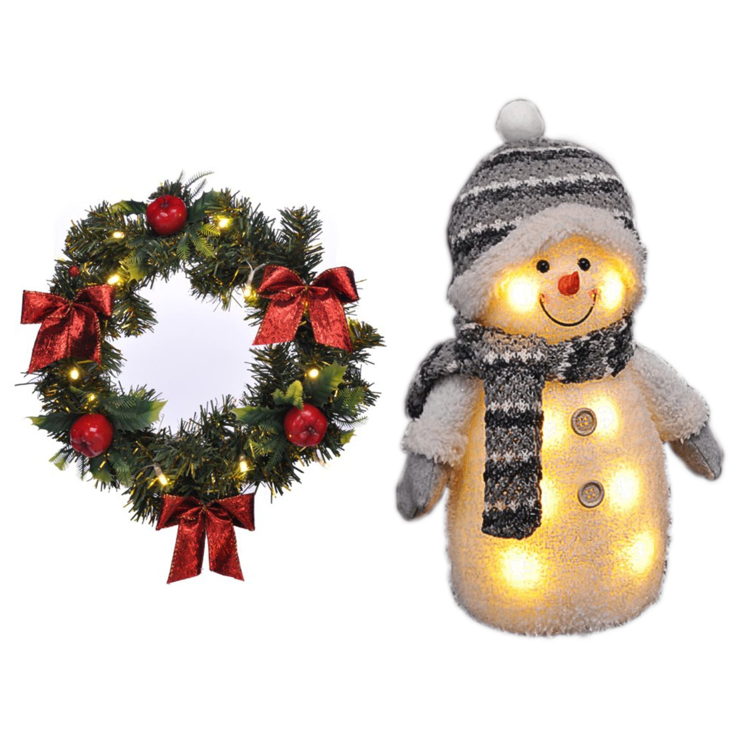 Weihnachtsfigur Beleuchteter Türkranz Lichterkranz Weihnachtsdekoration & Deko