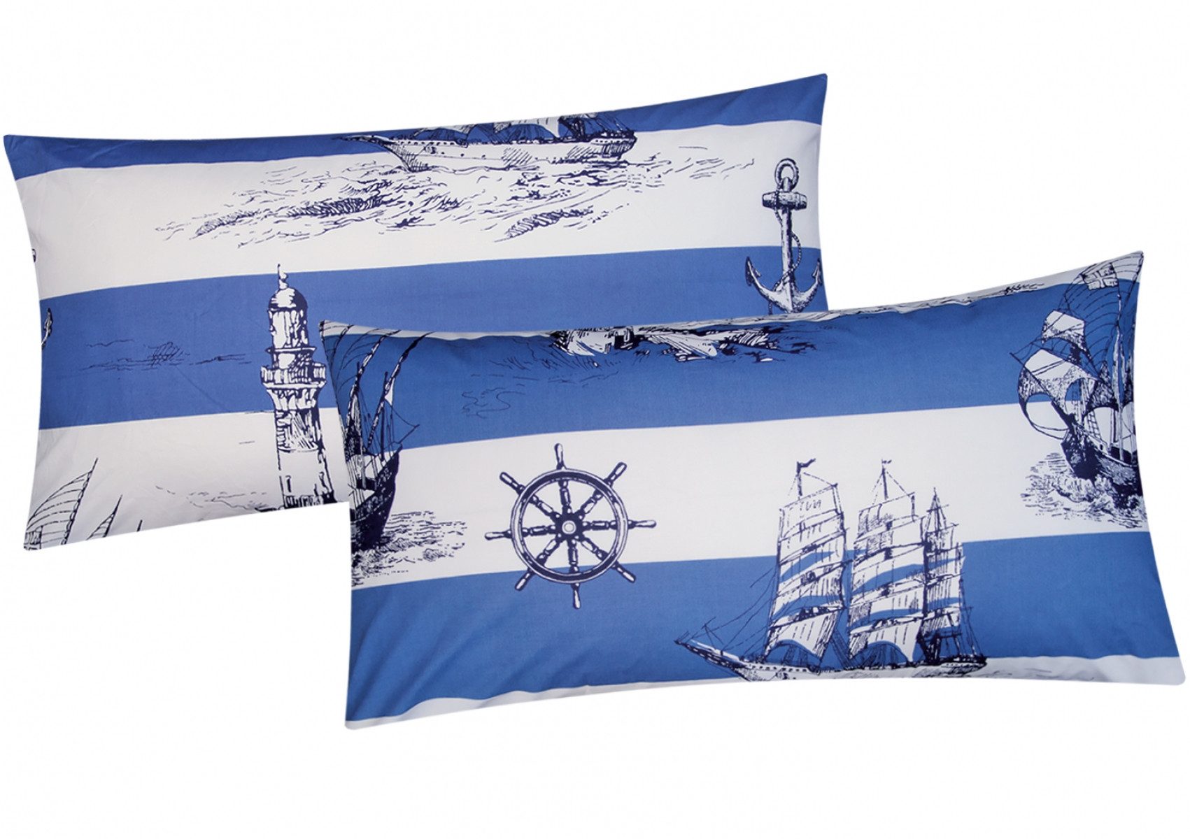 Heubergshop Kissenbezug, (2 Stück), 2er Set 40x80cm - Anker Schiff Leuchttu günstig online kaufen
