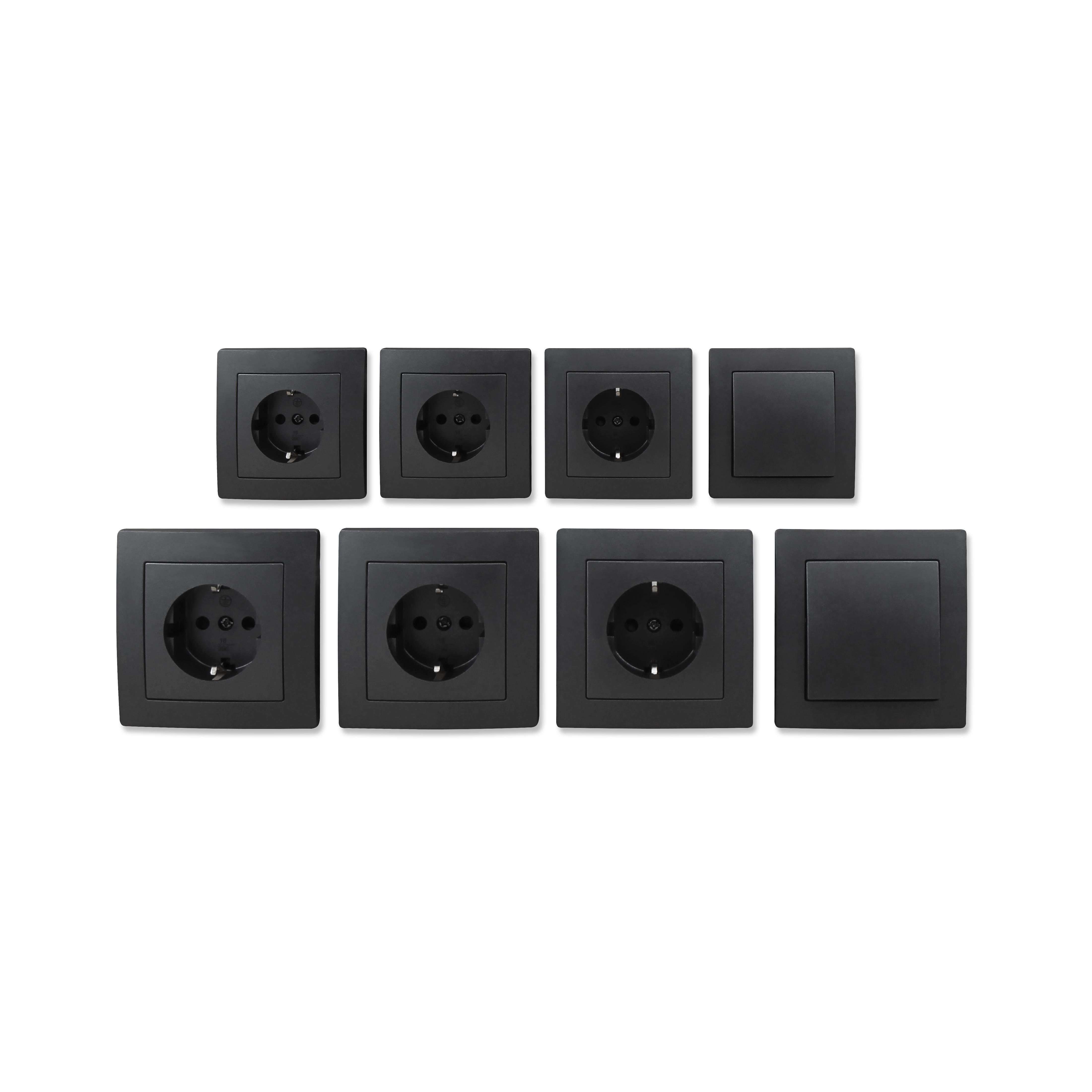 McPower Steckdose Переключатель und Розетки Set McPower Flair Einsteiger 16-teilig, anthra
