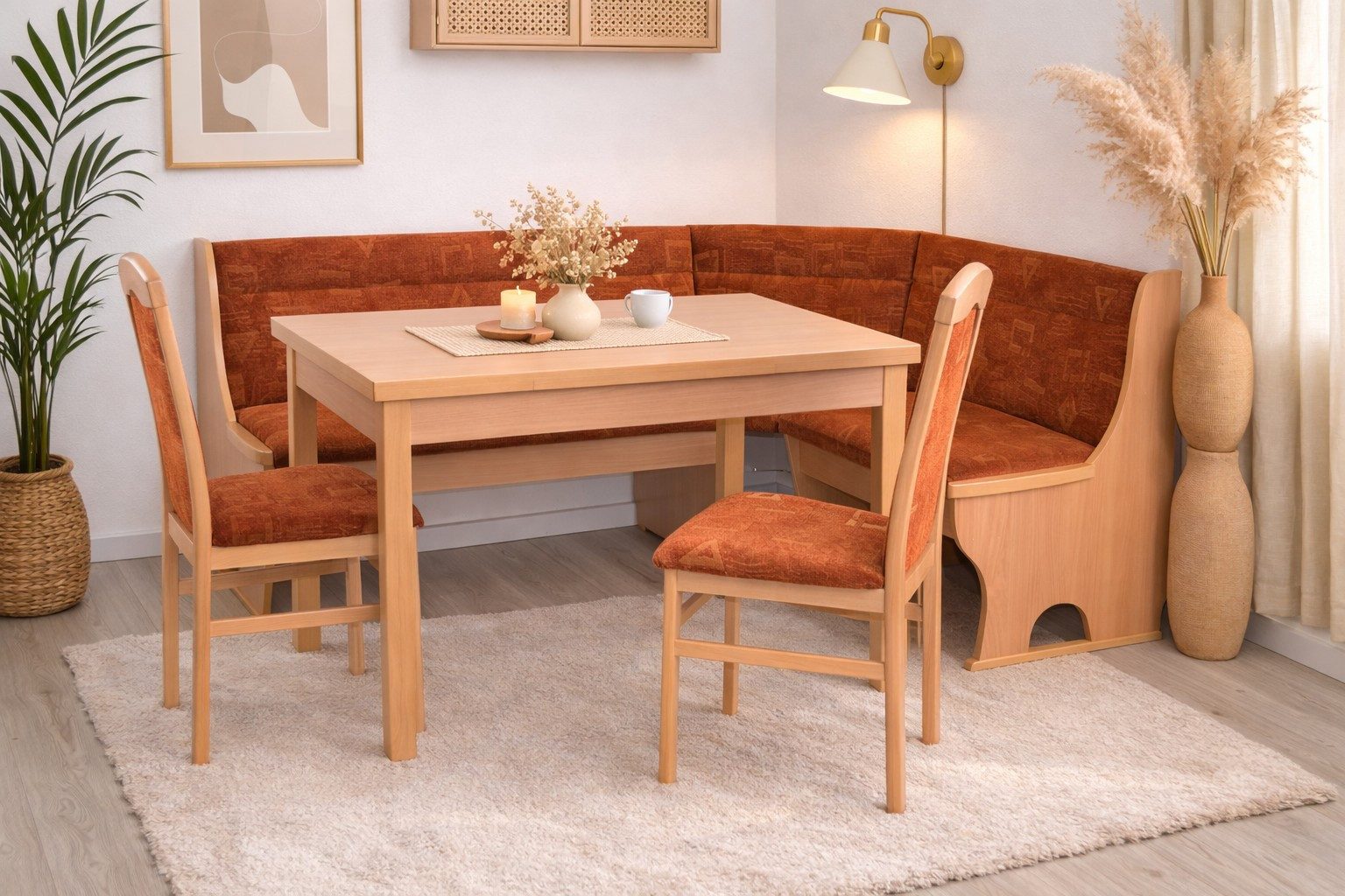 moebel-direkt-online Eckbankgruppe 4teilige Eckbankgruppe, (Spar-Set, 4teiliges Set)