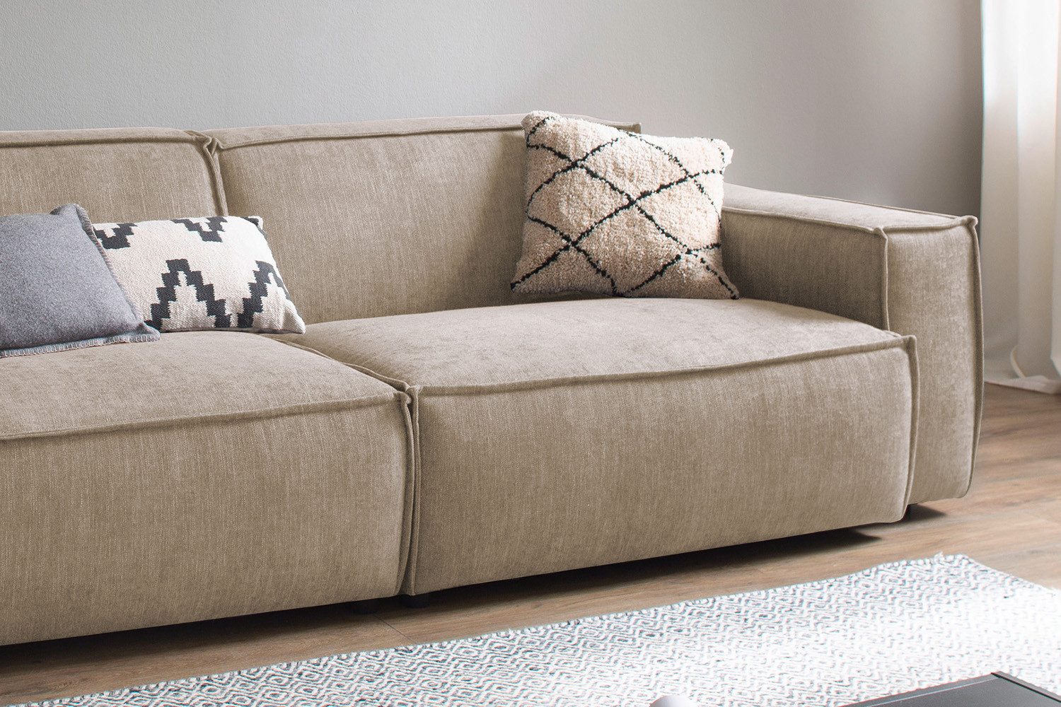 KAWOLA Sofa SAMU, Couch Stoff 2-Sitzer oder 3-Sitzer verschiedene Farben