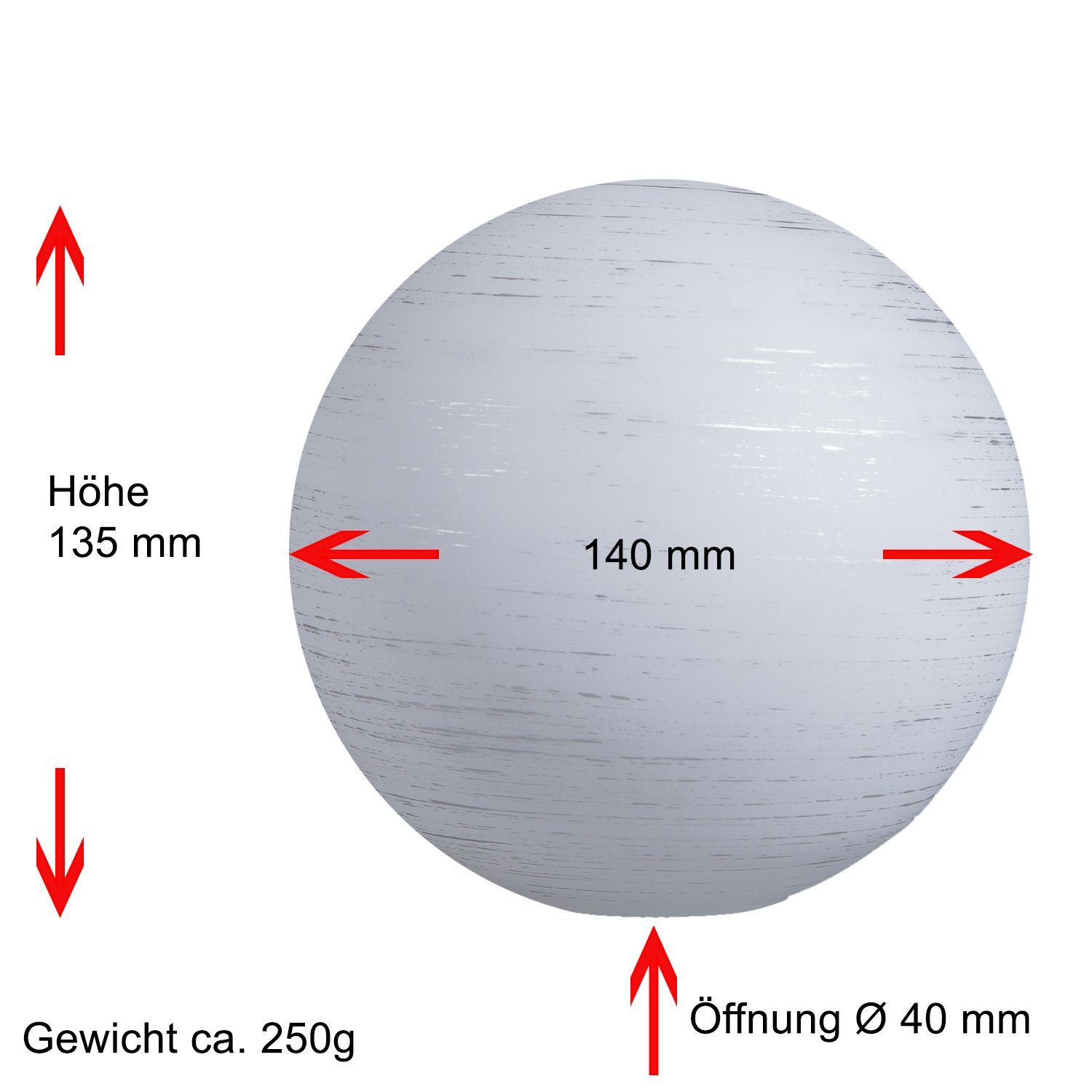 Home4Living Lampenschirm Kugelglas Ø 140mm Ersatzglas E14 Lampenglas mit Muster, Dekorativ