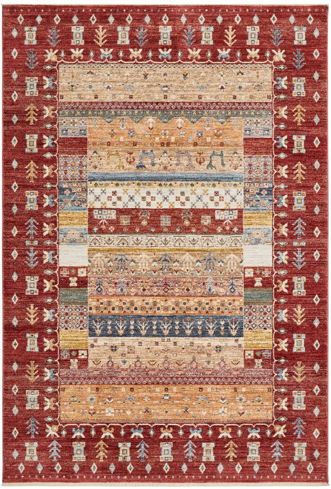 LUXOR living Teppich Rocco, rechteckig, Höhe: 11 mm, Vintage-Look, verschiedene Designs, mit Fransen, Wohnzimmer