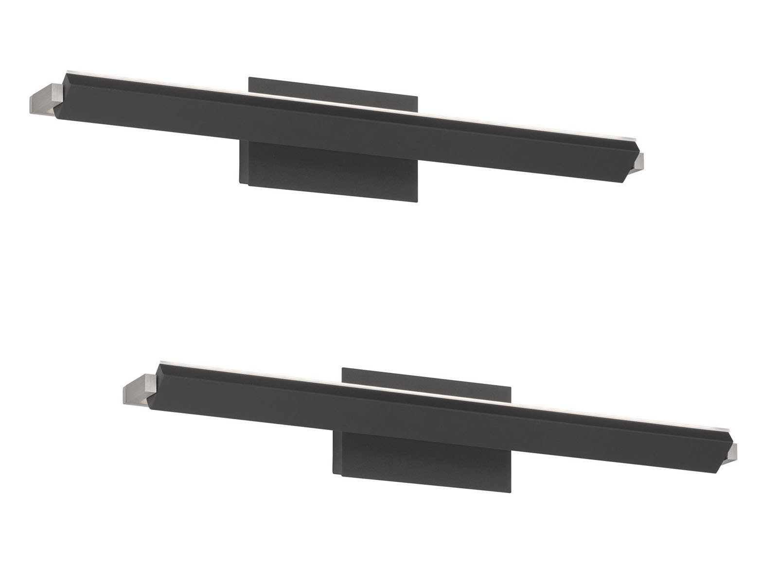 FISCHER & HONSEL LED Wandleuchte, dimmbar, LED fest integriert, Lichtfarbe Warmweiß-Neutralweiß einstellbar, 2er SET 40cm lang mit Schalter, schmal schwenkbar Wand-Montage Innen