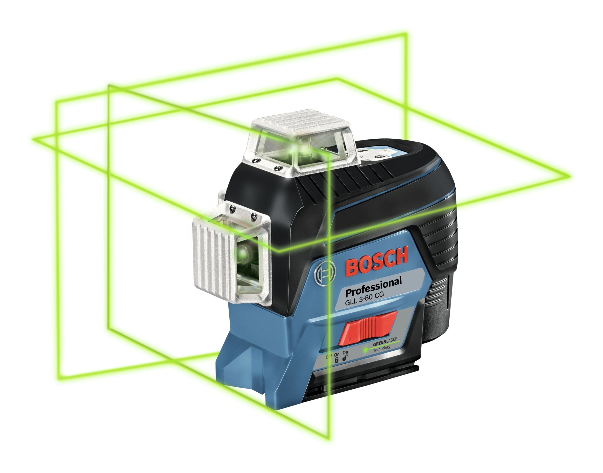 Bosch Professional Punkt- und Linienlaser GLL 3-80 CG, Mit 1x Akku 2 Ah & Schutztasche - in L-BOXX 136