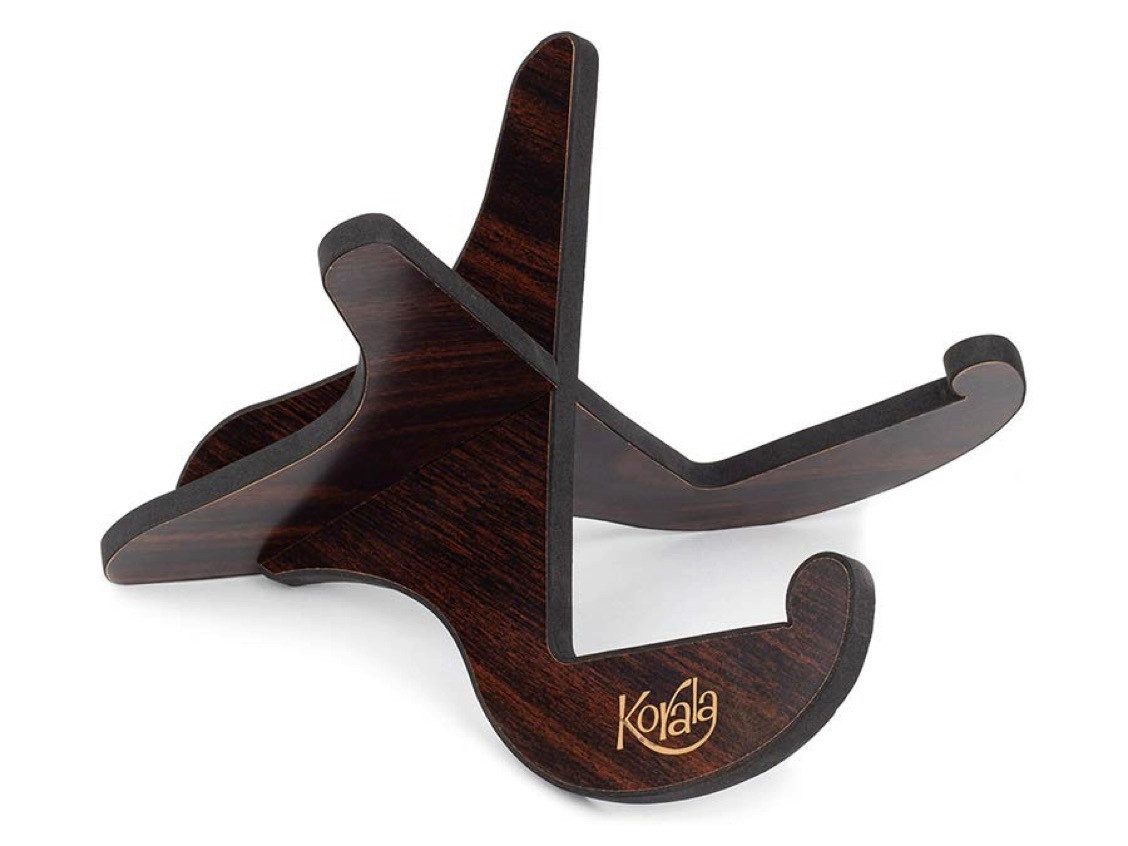 Korala Ukulele KUS-300 Ukulele stand Ständer Stativ Violine Mandoline Schaumstoff, X-Modell, Holzoptik Schaumstoffauflage