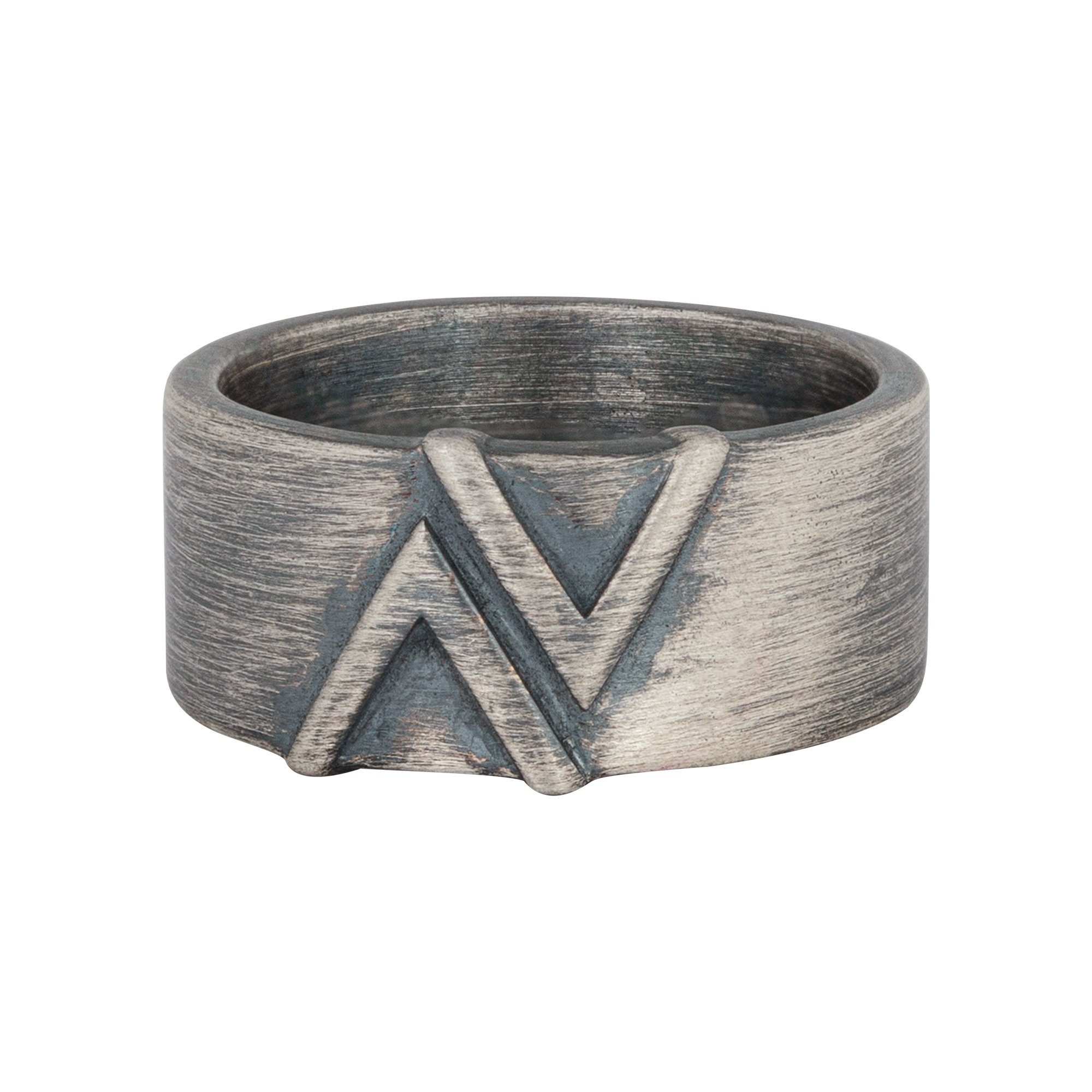 CAÏ Fingerring 925/- Sterling Silber matt oxidiert Dreieck | Silberringe