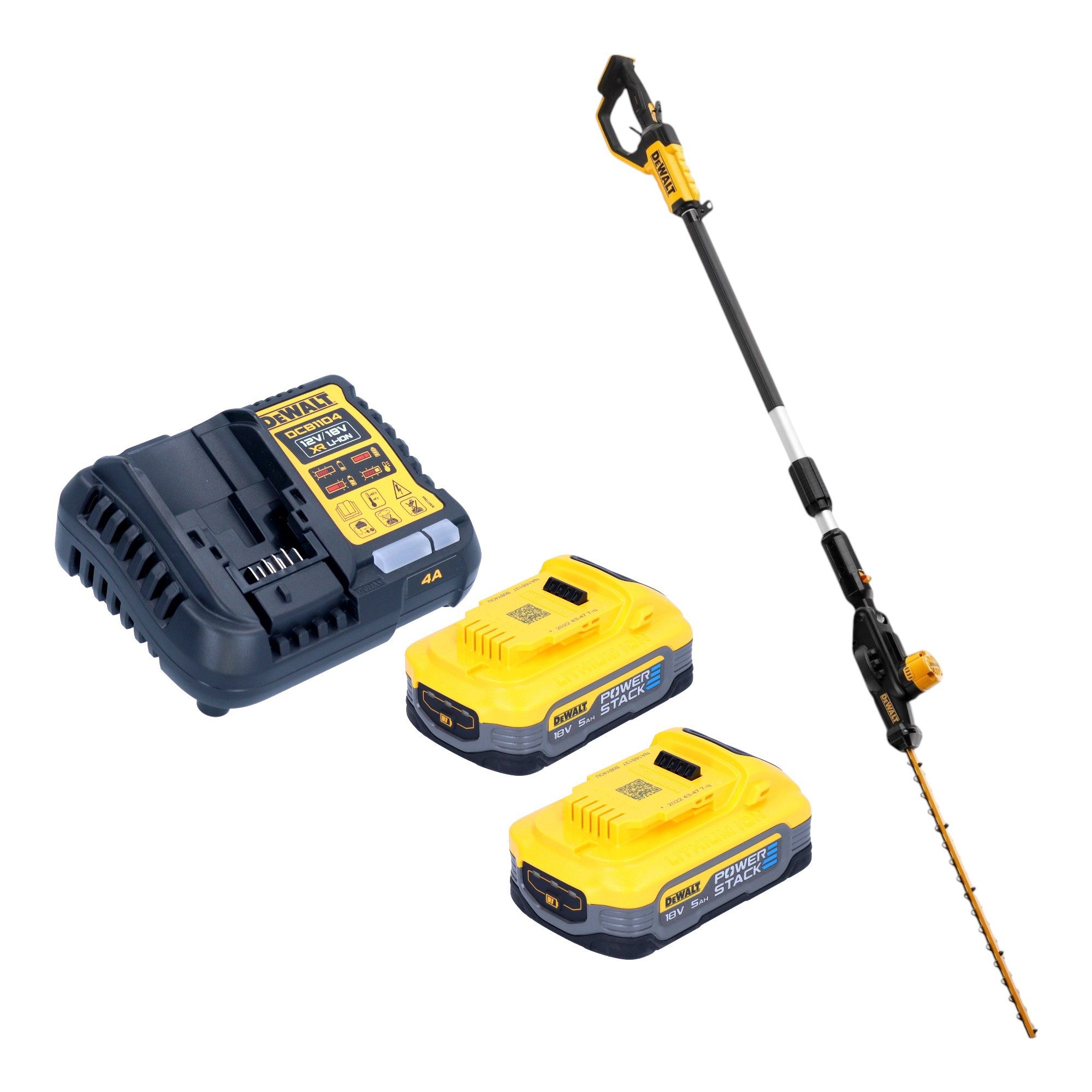 Akku-Heckenschere DCMPH 566 H2 18 V 55 cm + 2x Powerstack Akku 5,0 Ah + Ladegerät