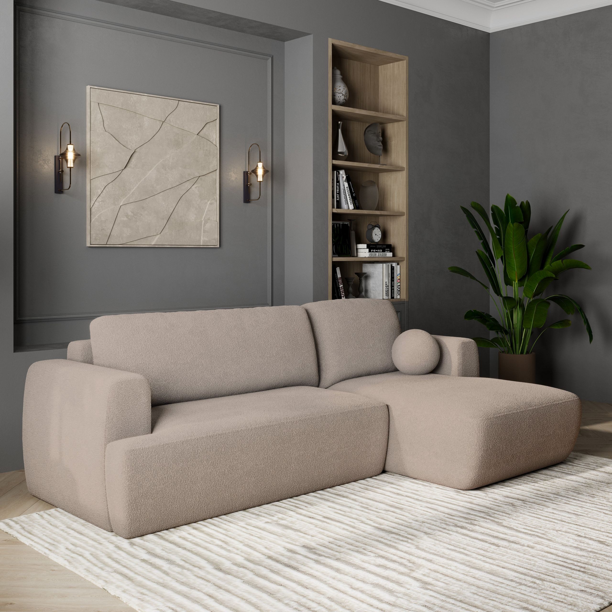 Masseno Ecksofa SENTI mit Schlaffunktion L-Form, Sofa mit Bettkasten