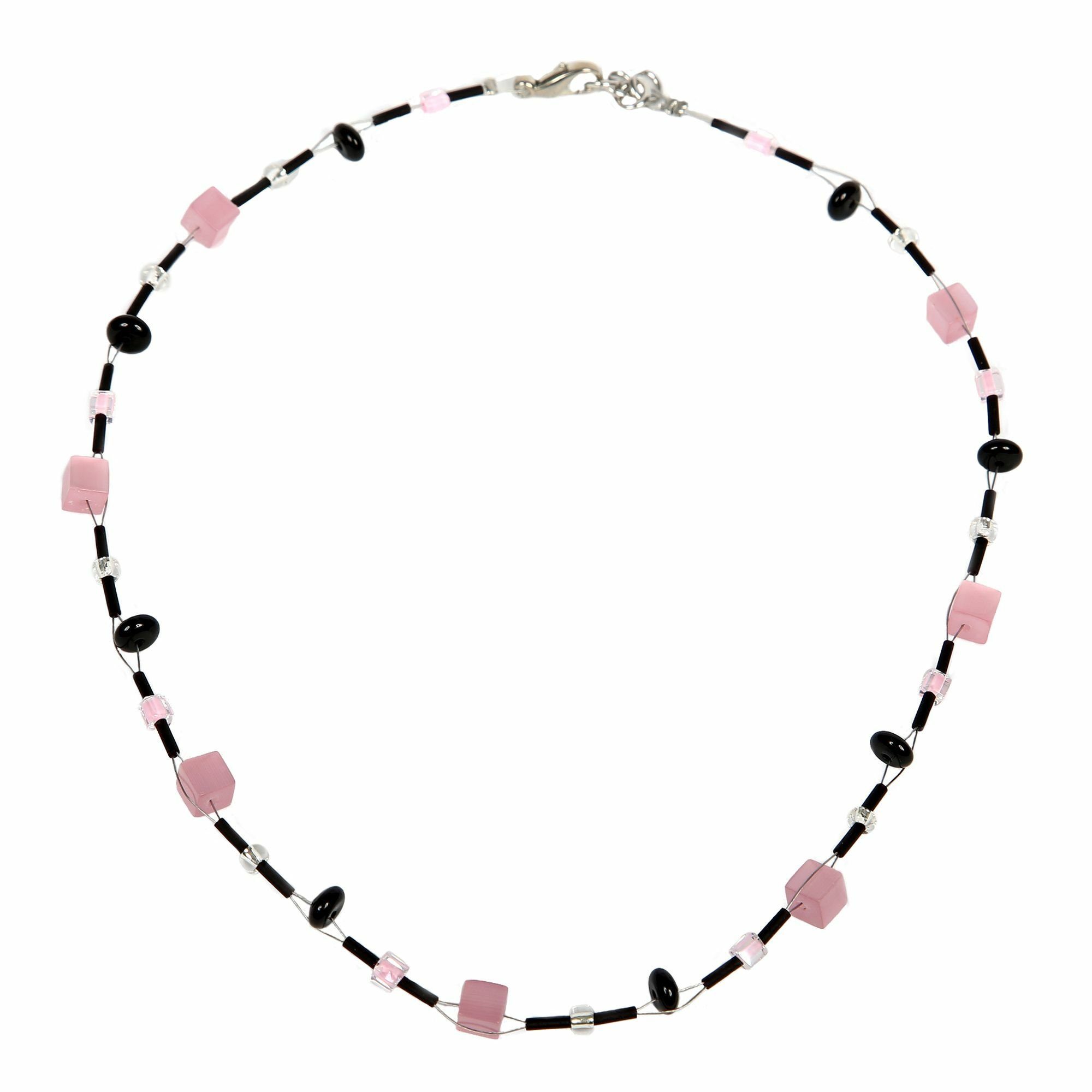 DeMarie Collierkettchen Edelstahl Onyx Acryl Kristall