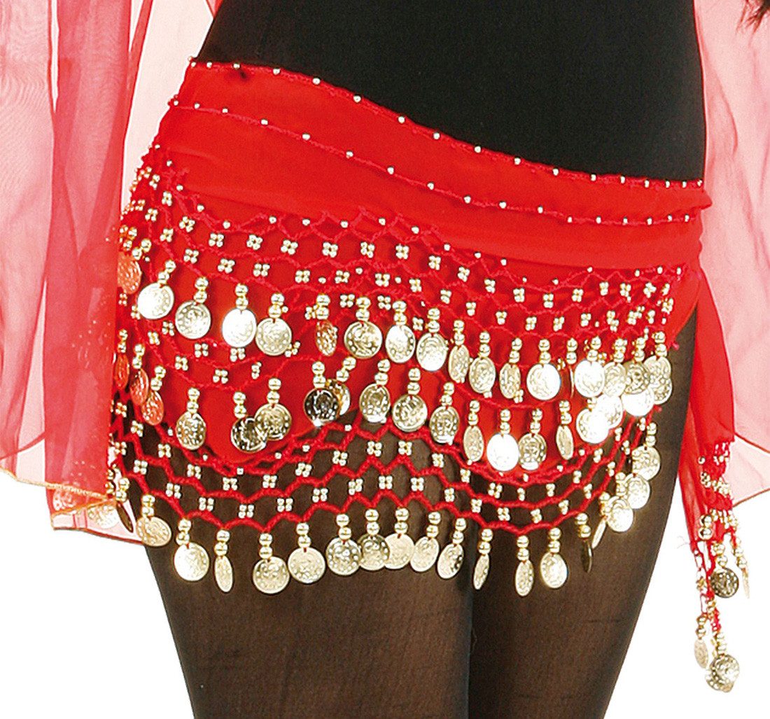 Orlob Kostüm Hüfttuch mit Münzen rot