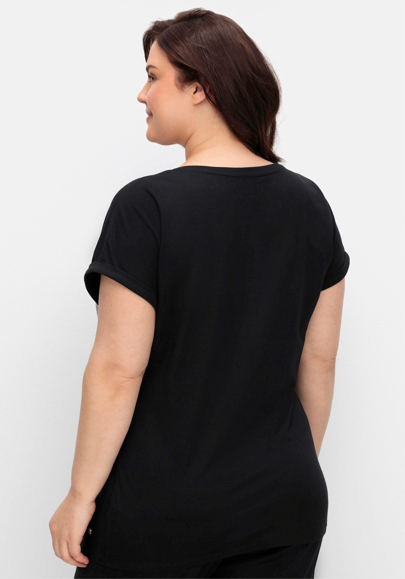 Sheego T-Shirt Oversize-Shirt . in Colourblocking-Optik günstig online kaufen