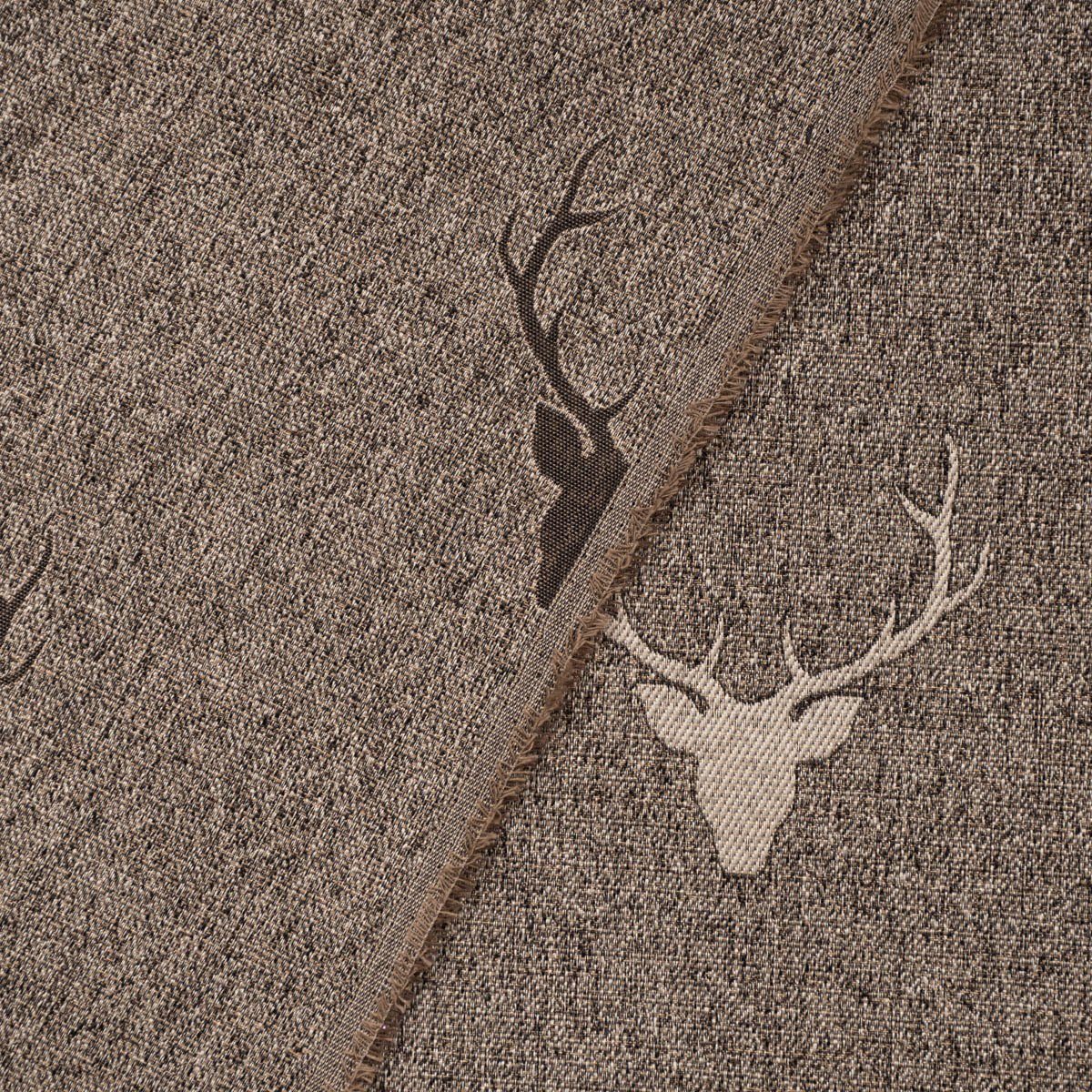 SCHÖNER LEBEN. Stoff Dekostoff Landhausstoff Wendestoff Hirschkopf Geweih b günstig online kaufen