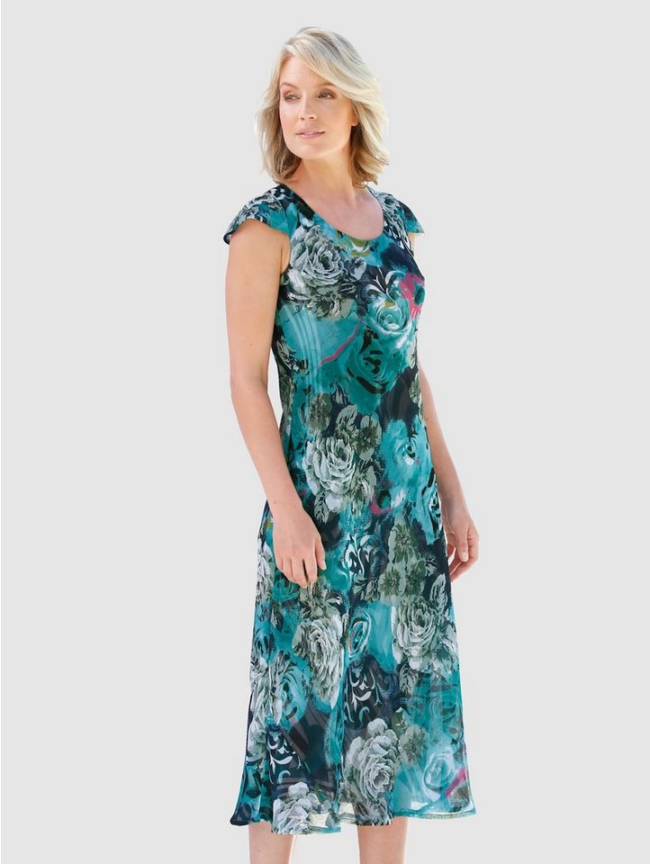 Paola Wendekleid mit Capärmel in blau