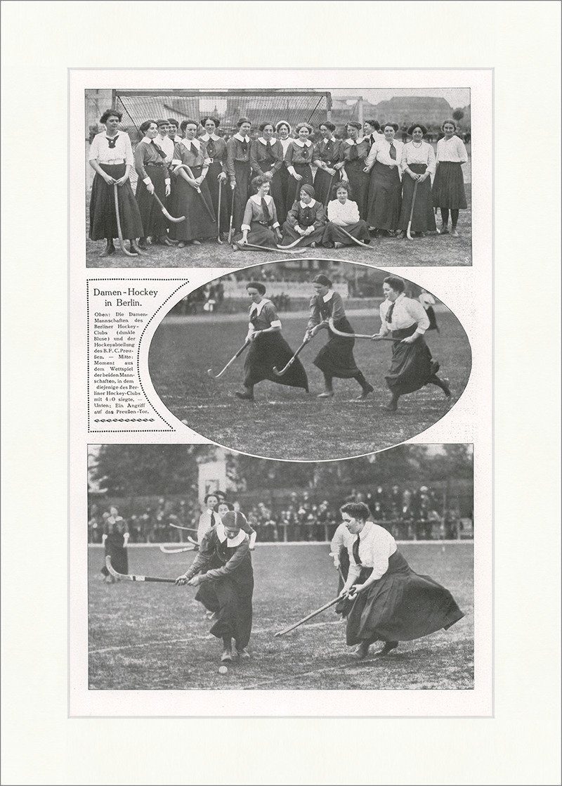 Kunstdruck Damen-Hockey in Berlin. Sport Deutsch Mannschaft Schläger F_Vintage 00, (1 St)