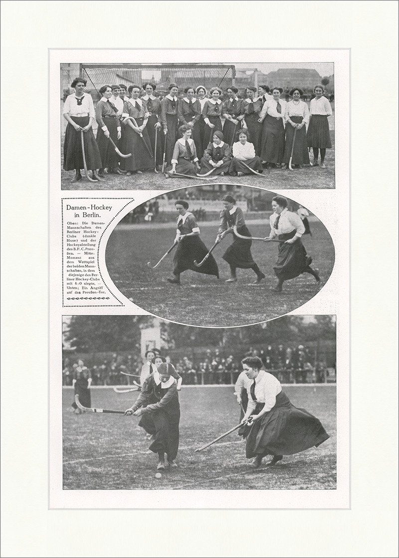 Kunstdruck Damen-Hockey in Berlin. Sport Deutsch Mannschaft Schläger F_Vintage 00