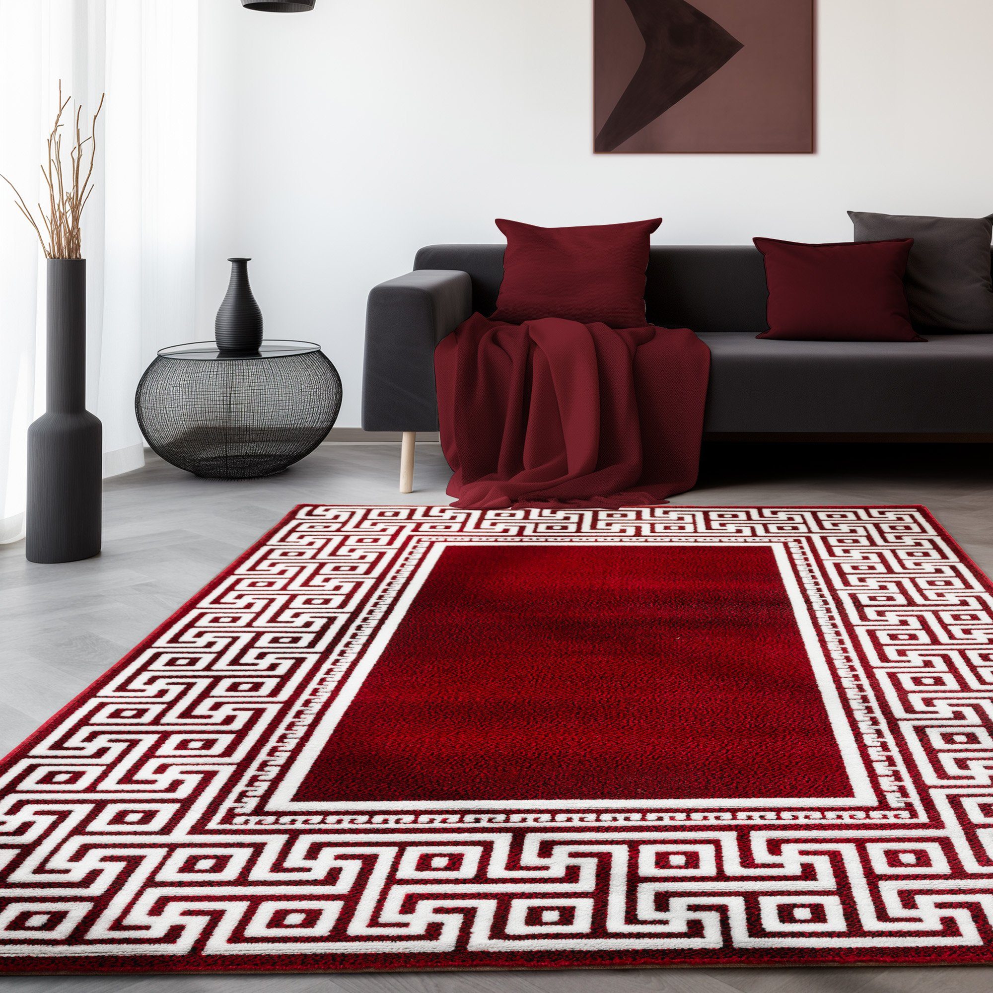 SIMPEX24 Designteppich Mäander Design, Rechteckig, Höhe: günstig online kaufen