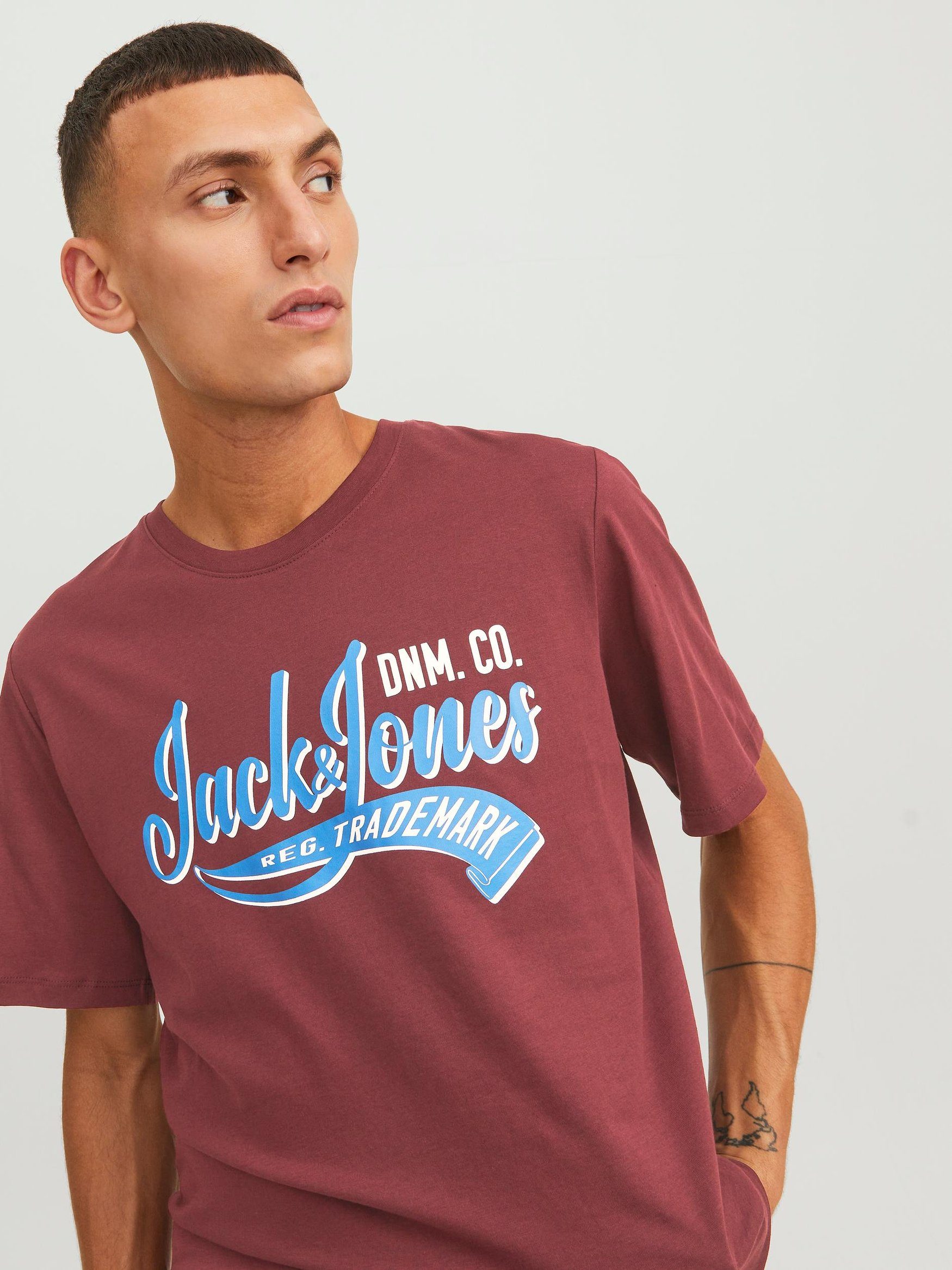 Jack & Jones T-Shirt Shirt Basic Logo (2-tlg) Set 5576 JJELOGO 2-er Schwarz-Rot in T-Shirt Kurzarm