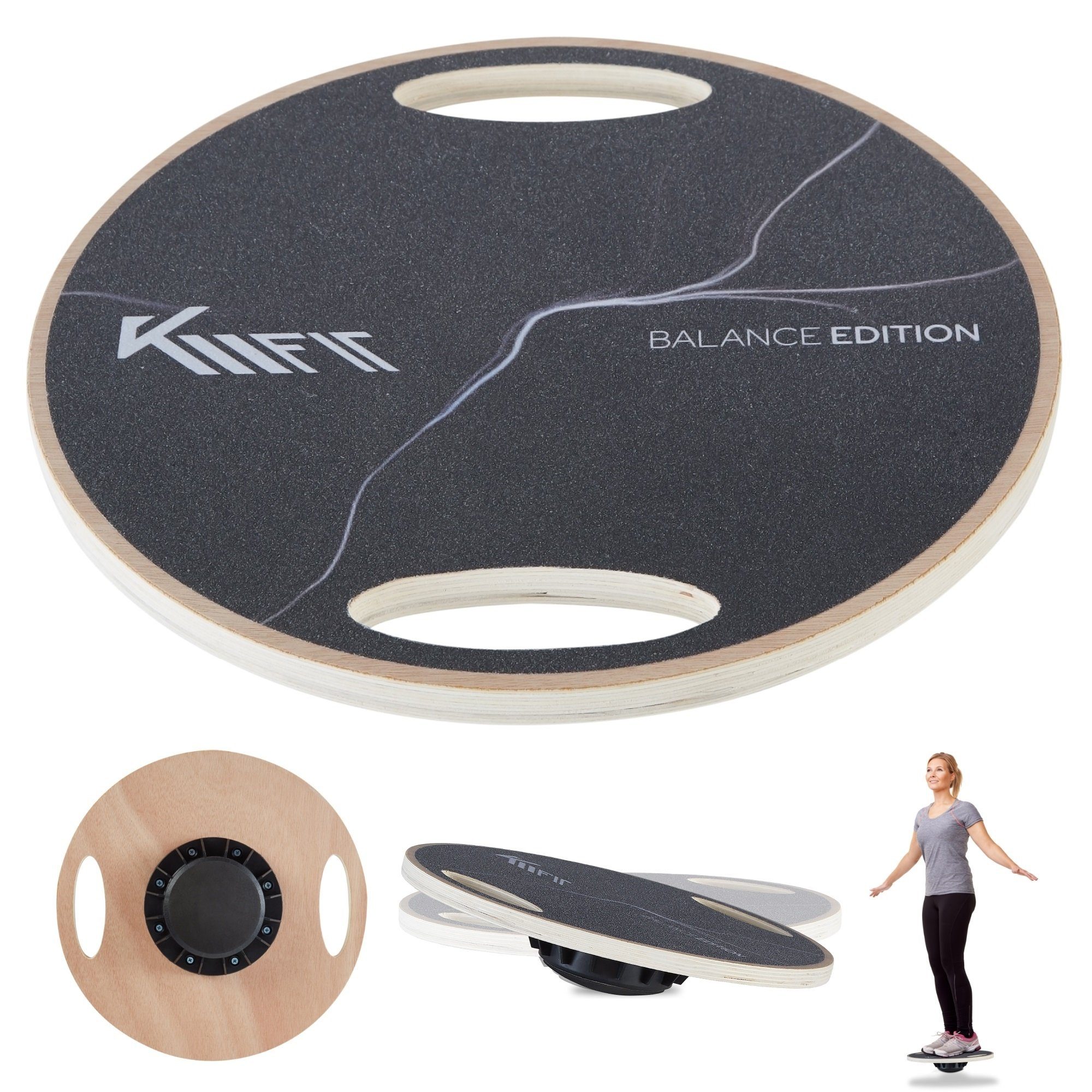 ø Fit - KM 39,5cm, Balanceboard Balancierbrett Oberfläche Kreisel Wackelbrett rutschfeste Schaukelbrett