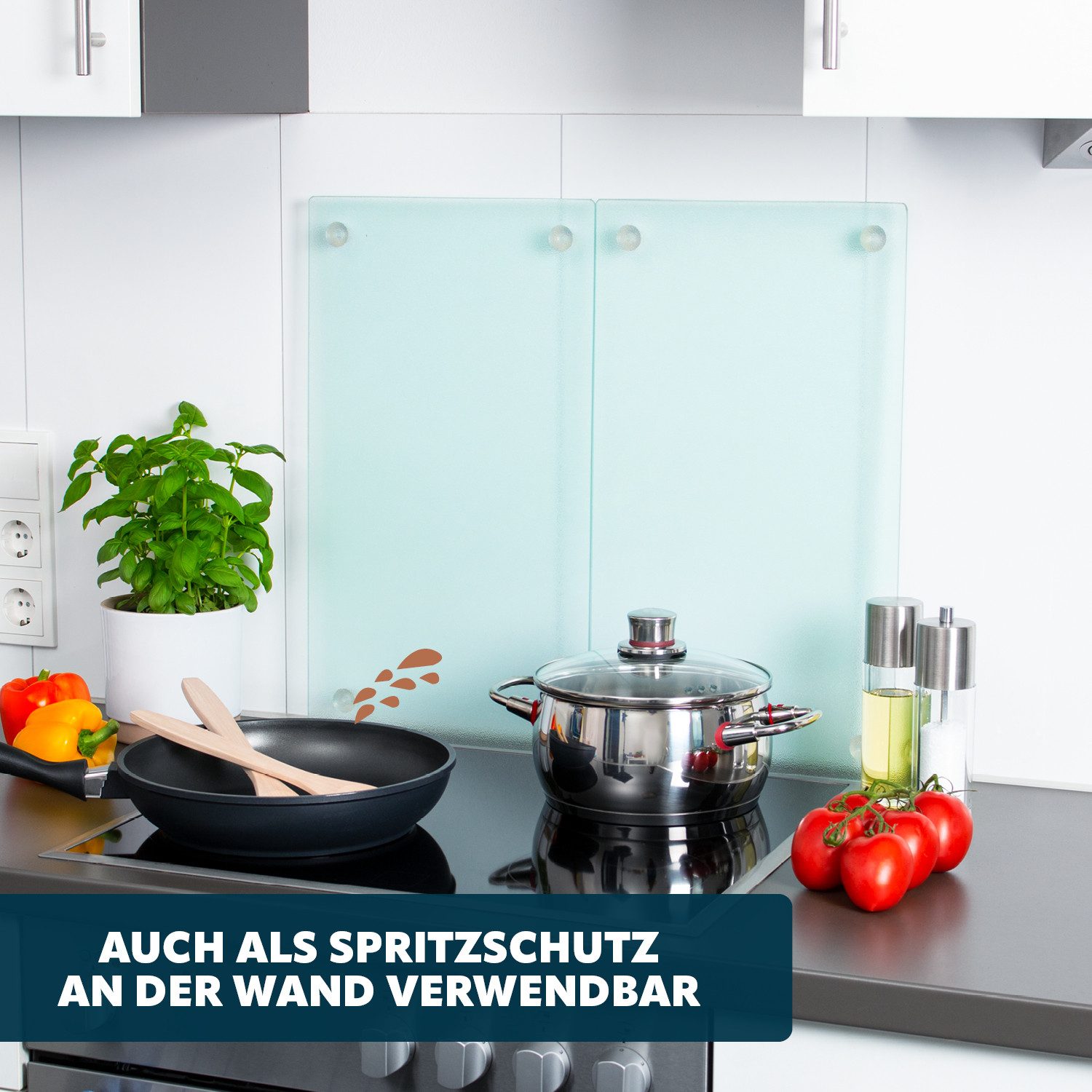 bremermann Herd-Abdeckplatte Herdabdeckplatte // 2er Set // Sicherheitsglas // ca. 30 x 3 x 52 cm