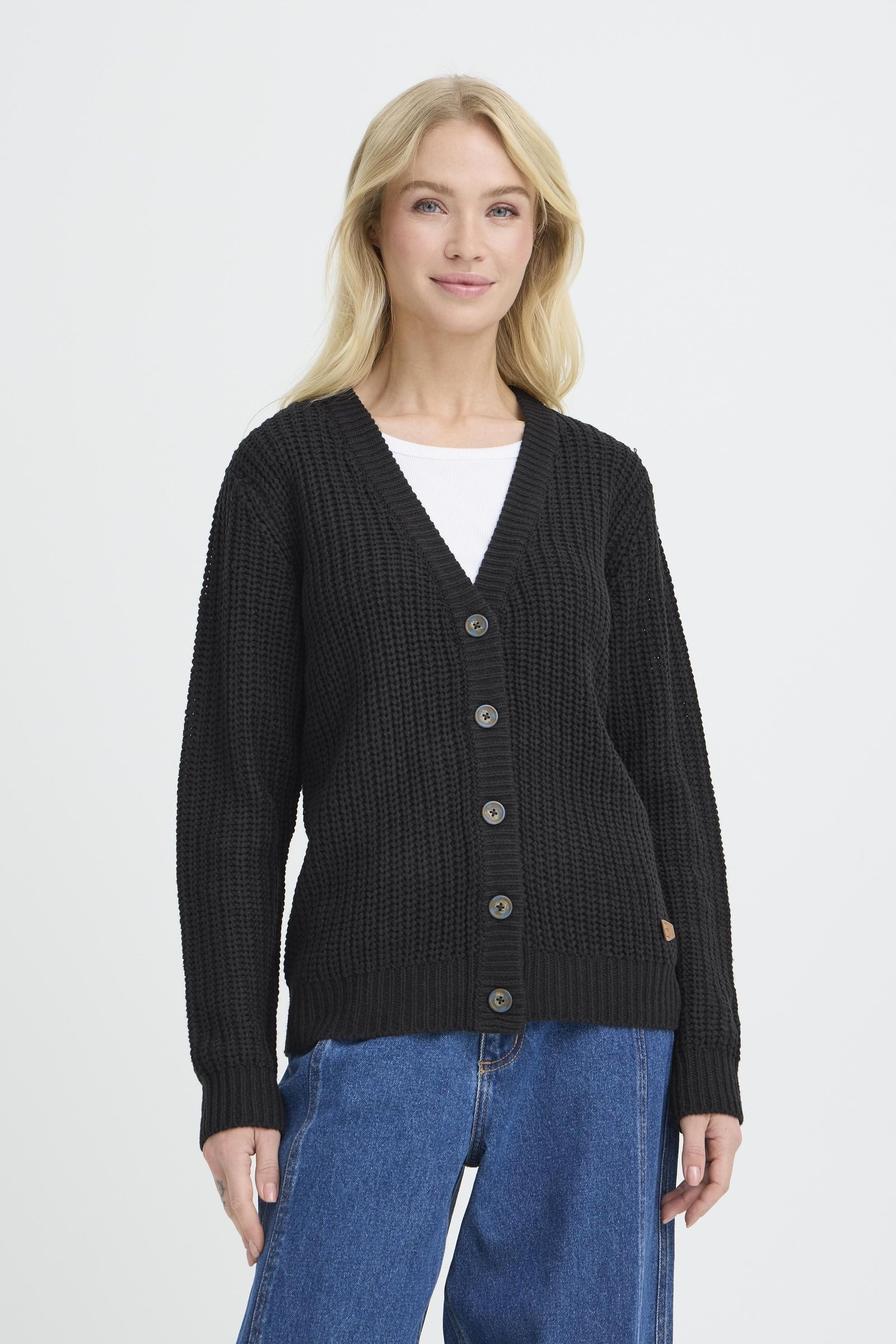 OXMO Strickjacke OXEDNA Modischer Grobstrick-Cardigan mit V-Ausschnitt günstig online kaufen