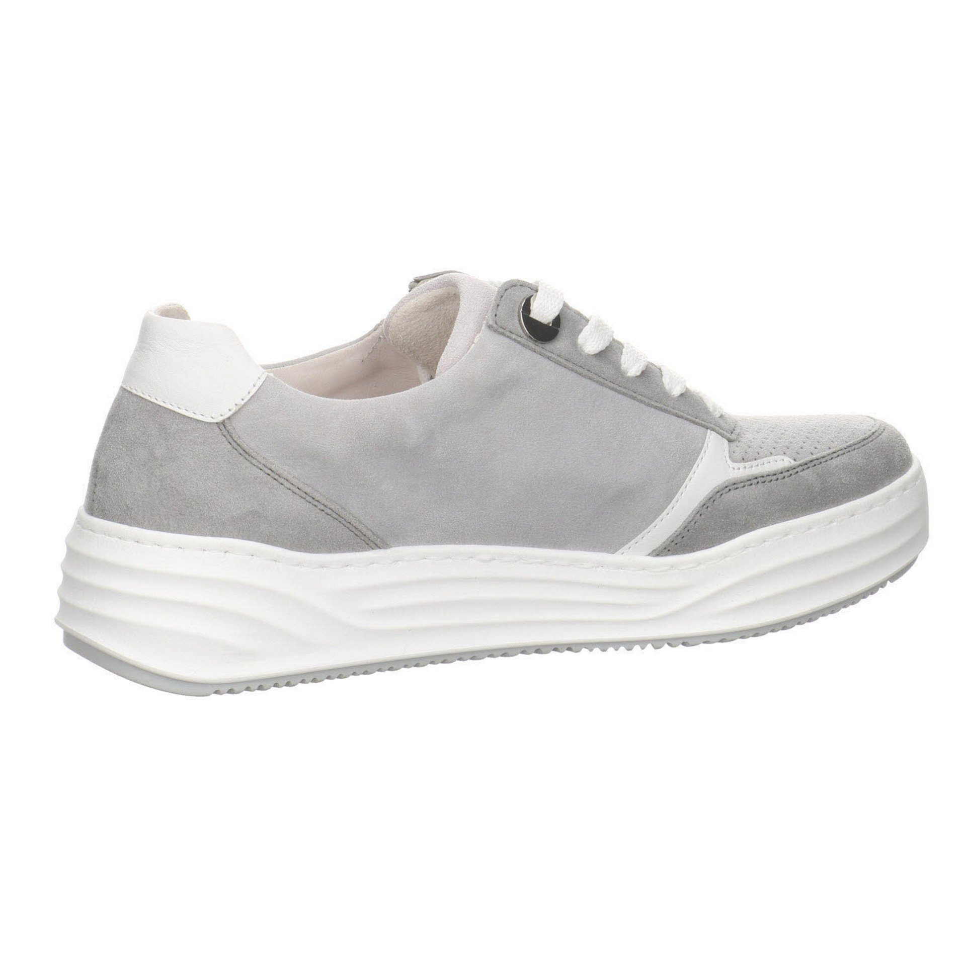 Schuhe lt-grey/iron/weiss Sneaker Sneaker Florenz Gabor Damen Glattleder Schnürschuh