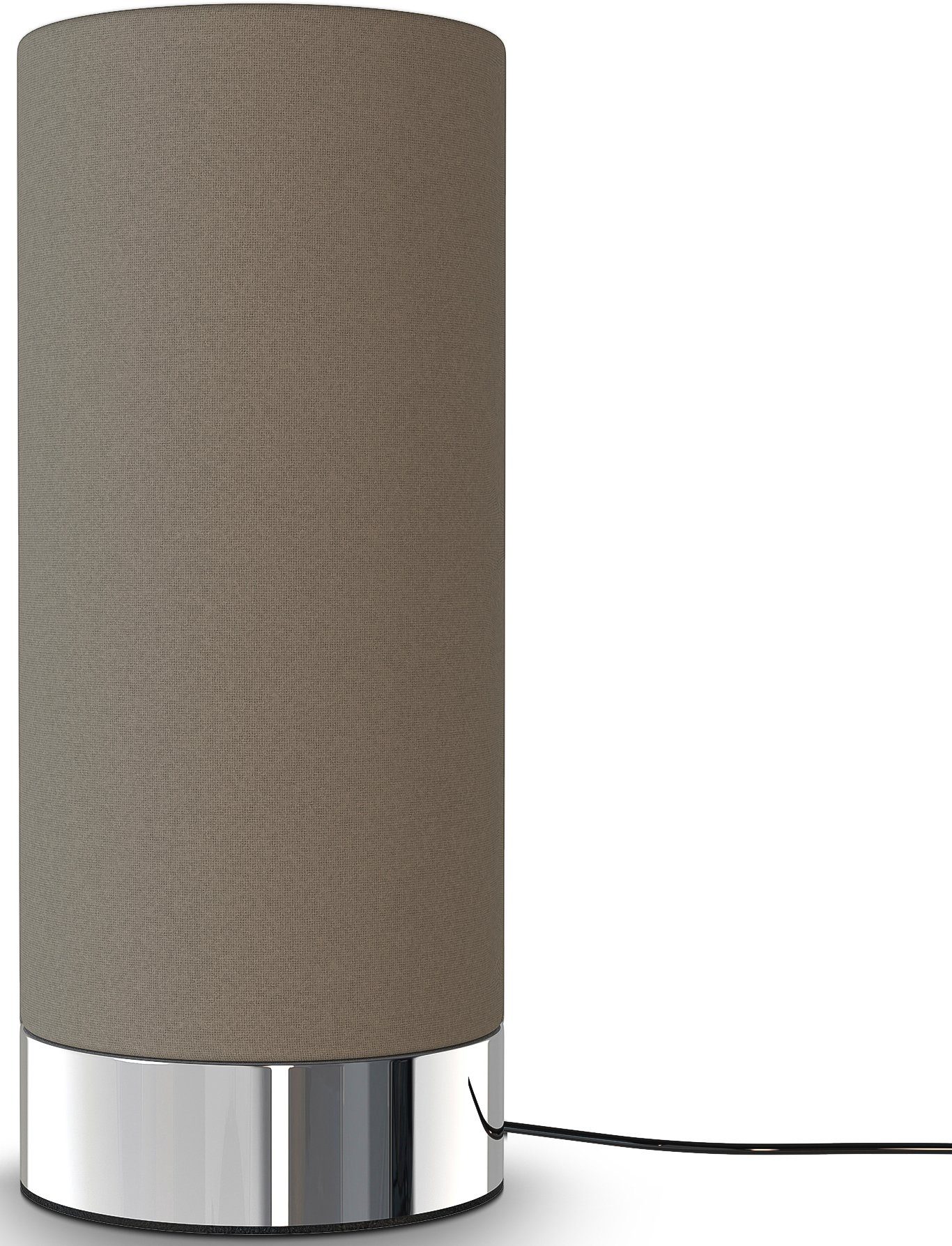 B.K.Licht Tischleuchte BK_TL1438 Tischlampe, mit Stoffschrim, Taupe, Dimmba günstig online kaufen