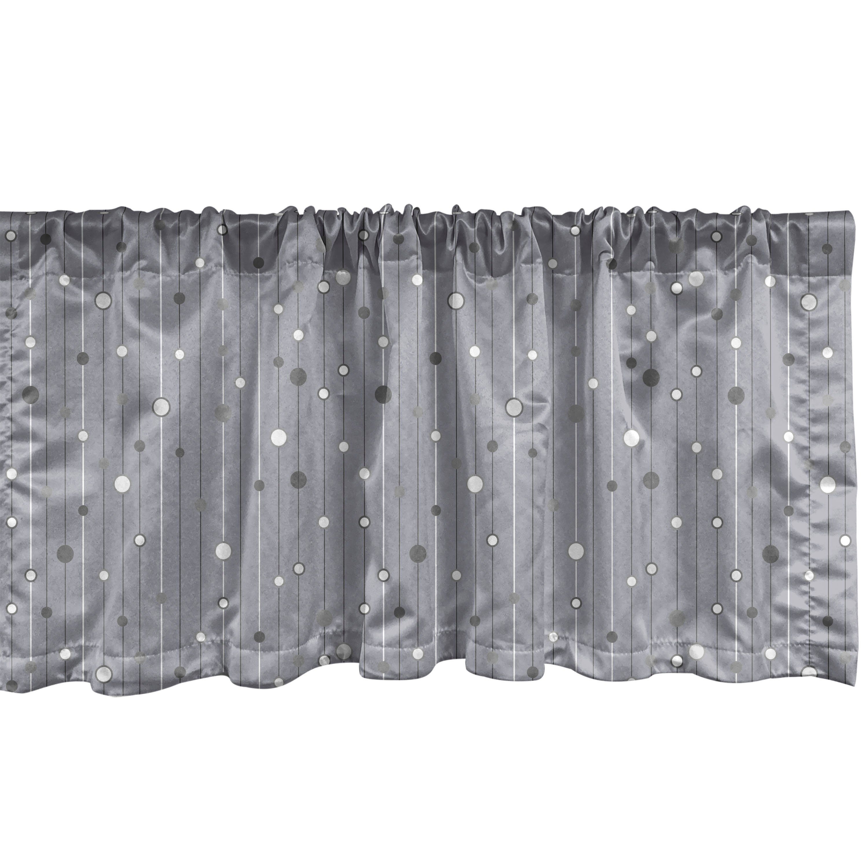 Scheibengardine Vorhang Volant für Küche Schlafzimmer Dekor mit Stangentasche, Abakuhaus, Microfaser, Geometrisch Punkte und vertikale Streifen