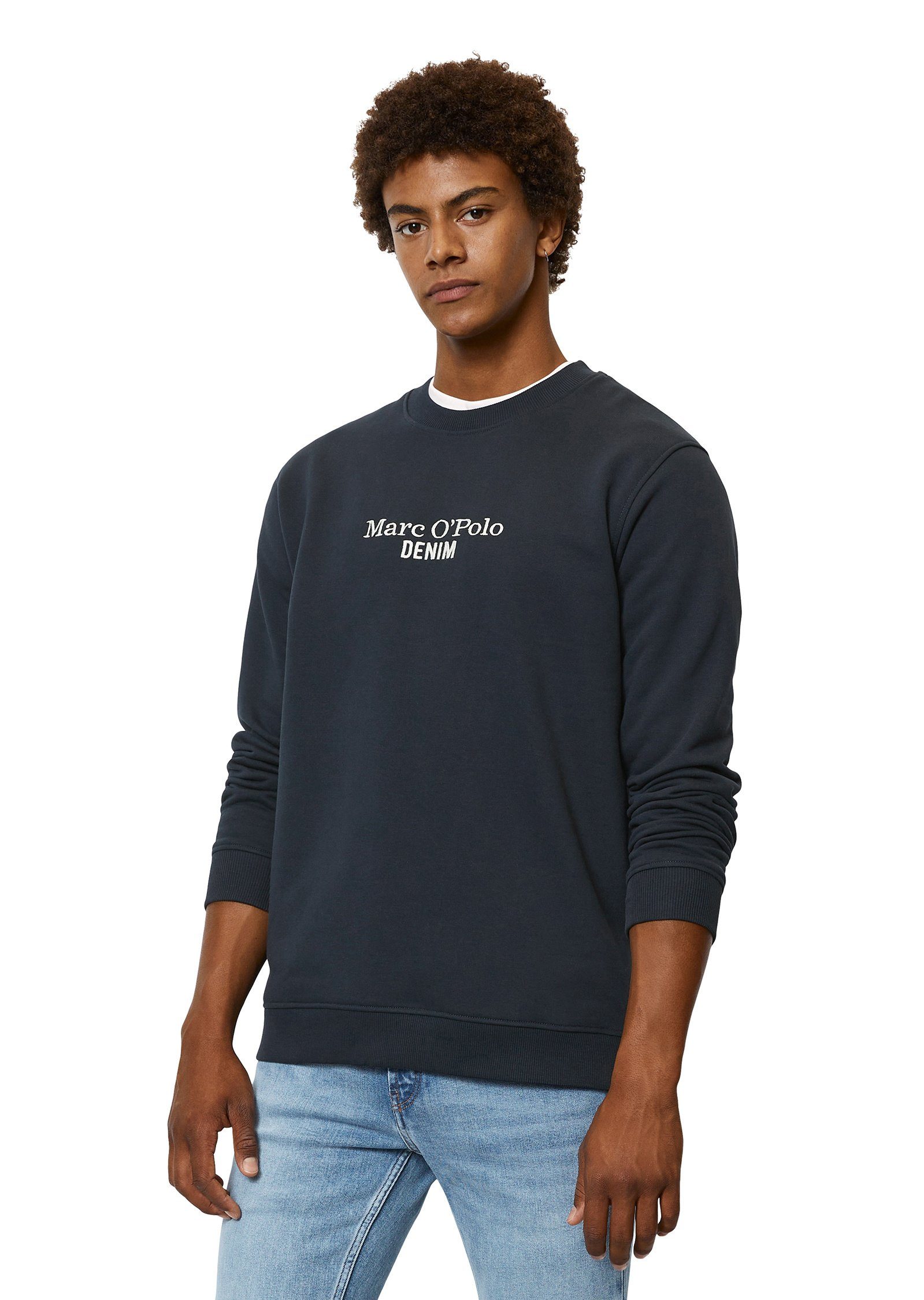 Marc O'Polo DENIM Sweatshirt mit Brust-Logo blau