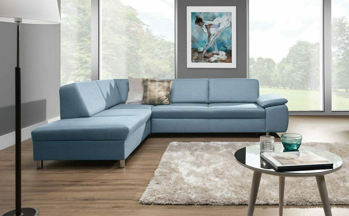 Made Modernes Ecksofa Sitzecke Ecksofa in Polster Couch Schlasofa Neu, Europe Blaues JVmoebel