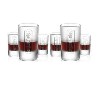 Jägermeister Скло-Set Frosted Club Shotgläser 6Stk - Shot Скло 4cl, Schnapsglas Shotglas, Glas, Vodka, Tequila, ideal für Gastronomie, Club, Bar, Party, Karneval