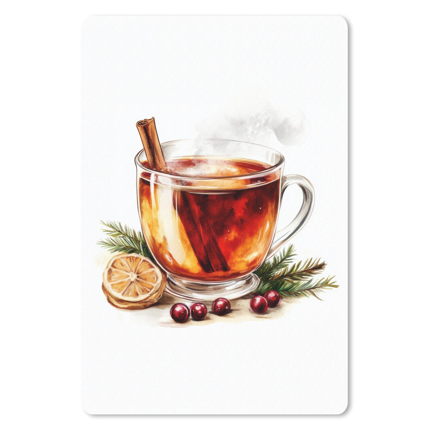 MuchoWow Mauspad Tee - Warm - Winter - Atmosphäre (1-St), Maus Pad Klein, Gaming Zubehör, Büro Deko, 18x27 cm